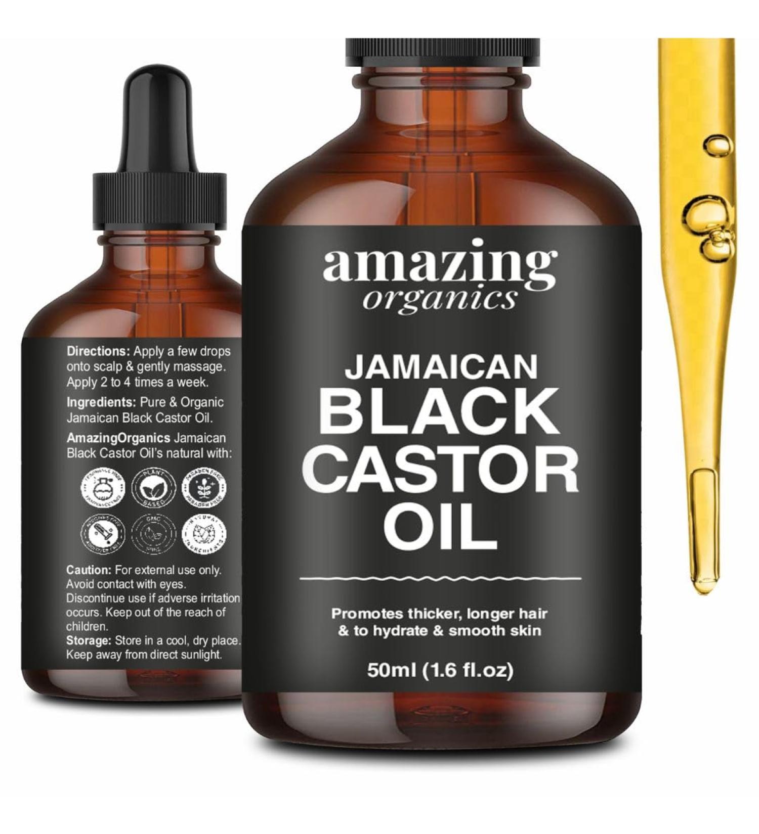 Jamaican Black Castor Oil - Pure Cold Pressed for Hair Growth Eyelash & Eyebrow Care Body Massage & Nail Moisturizing - Organic International Shipping - Buy Online on GoSupps.com