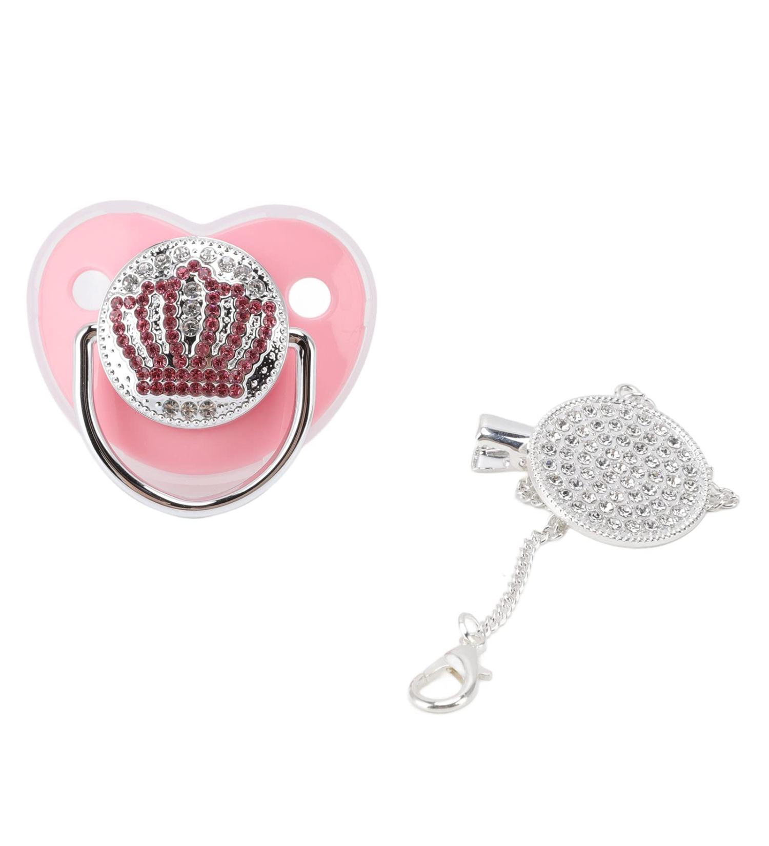 Buy Hyuduo Baby Pacifier - Rhinestone Crown BPA-Free Silicone Safe & Stylish M Size with Chain Clip - Perfect for Oral Development - Buy Online on GoSupps.com