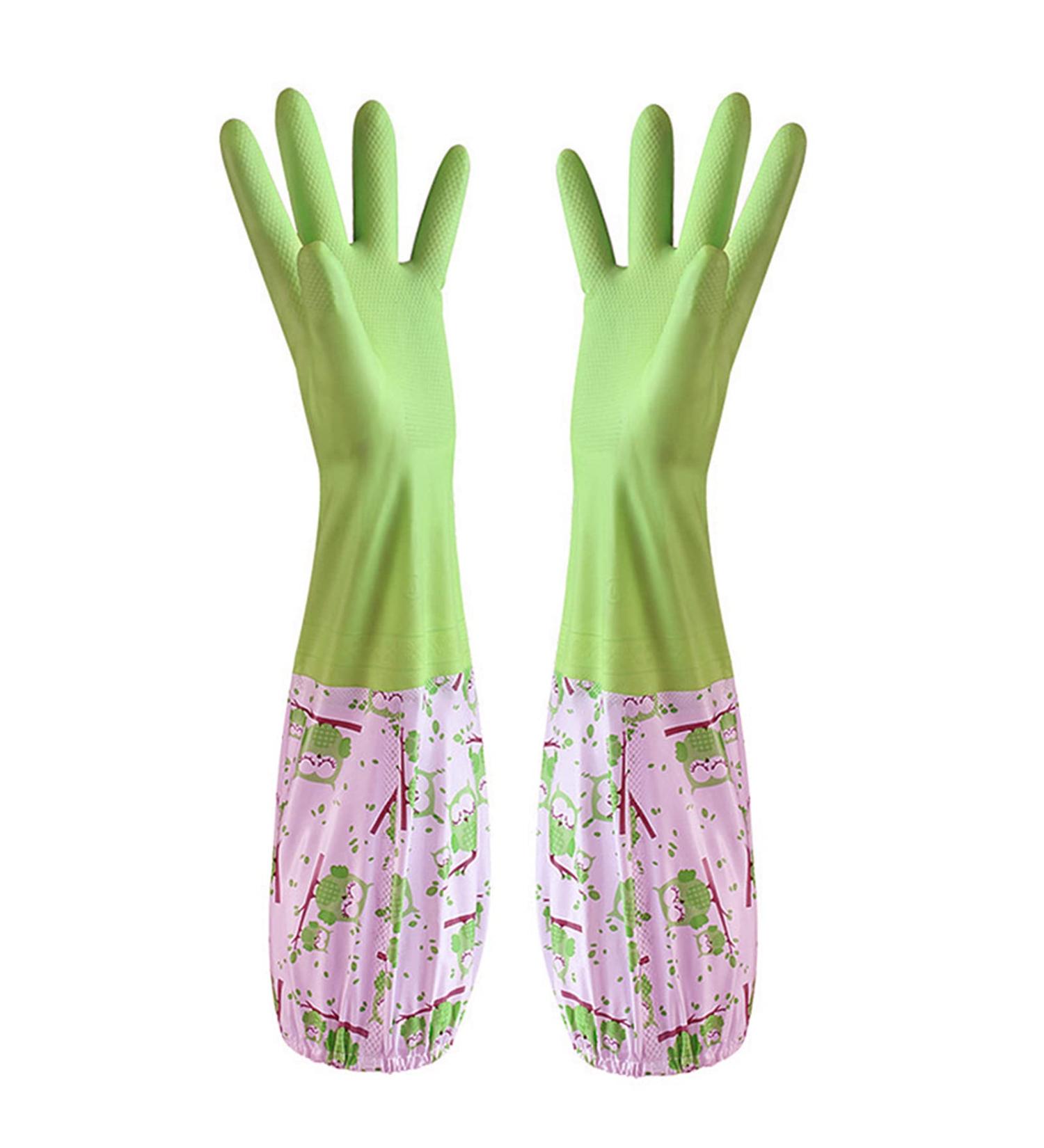 TRIXES Long Green Rubber Pond and Drain Gloves - Heavy Duty Waterproof for Household & Garden Chores - Buy Online on GoSupps.com