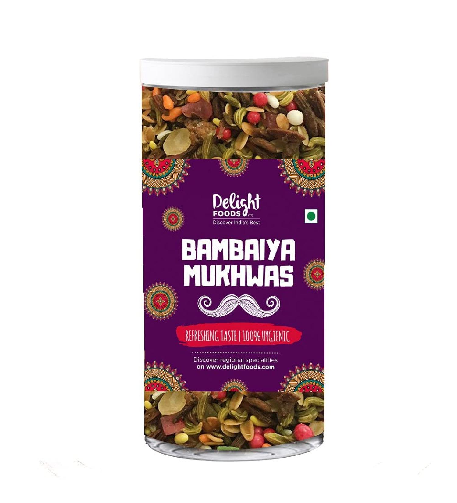 Delight Foods Traditional Mukhwas - Hygienically Packed (Bambaiyya Mix- 125g)_Packing May Vary