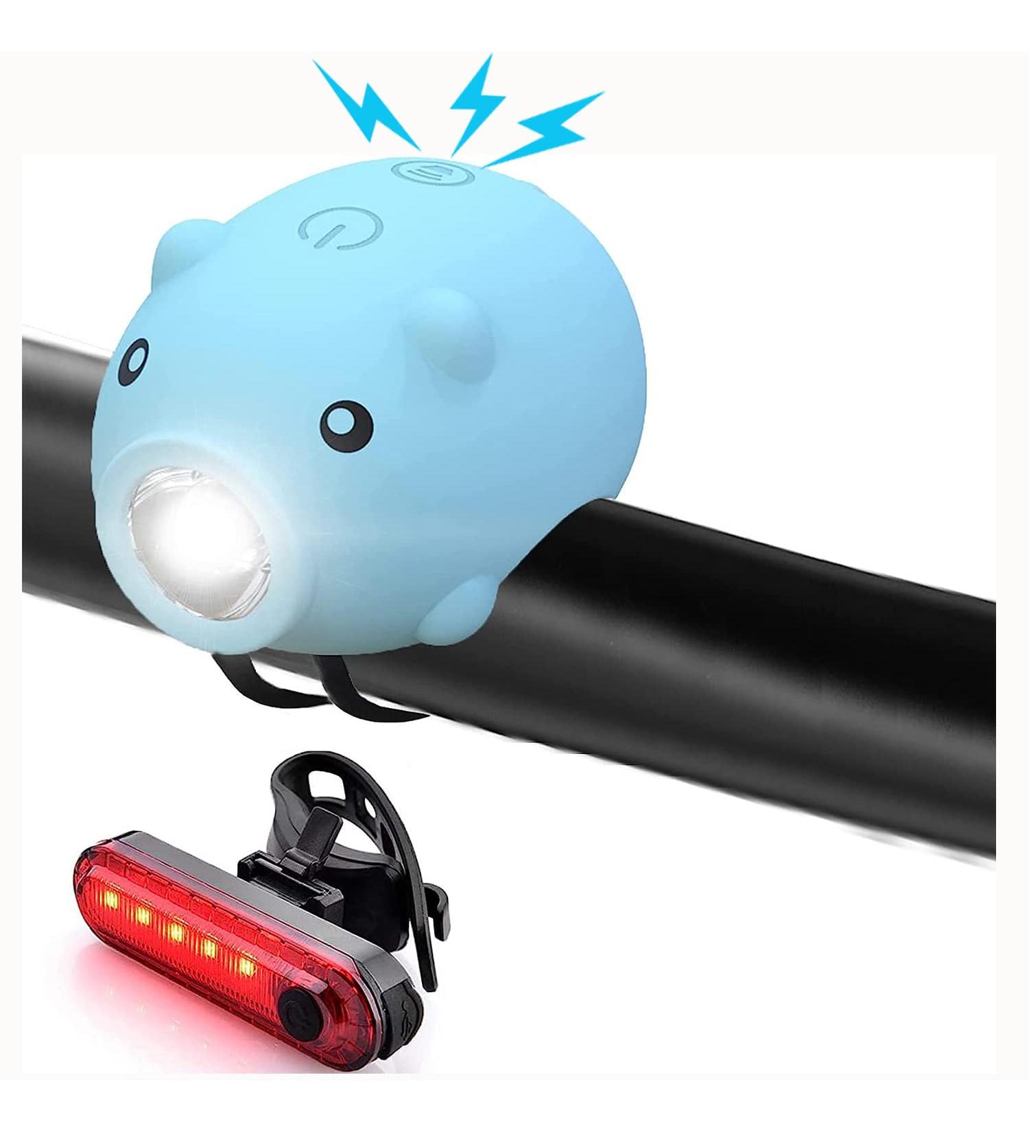 AaiLucky Bike Scooter Horn with Headlight - Rechargeable Bicycle Light & Horn for Kids - Blue Bike Light Set for Night Riding - Buy Online on GoSupps.com