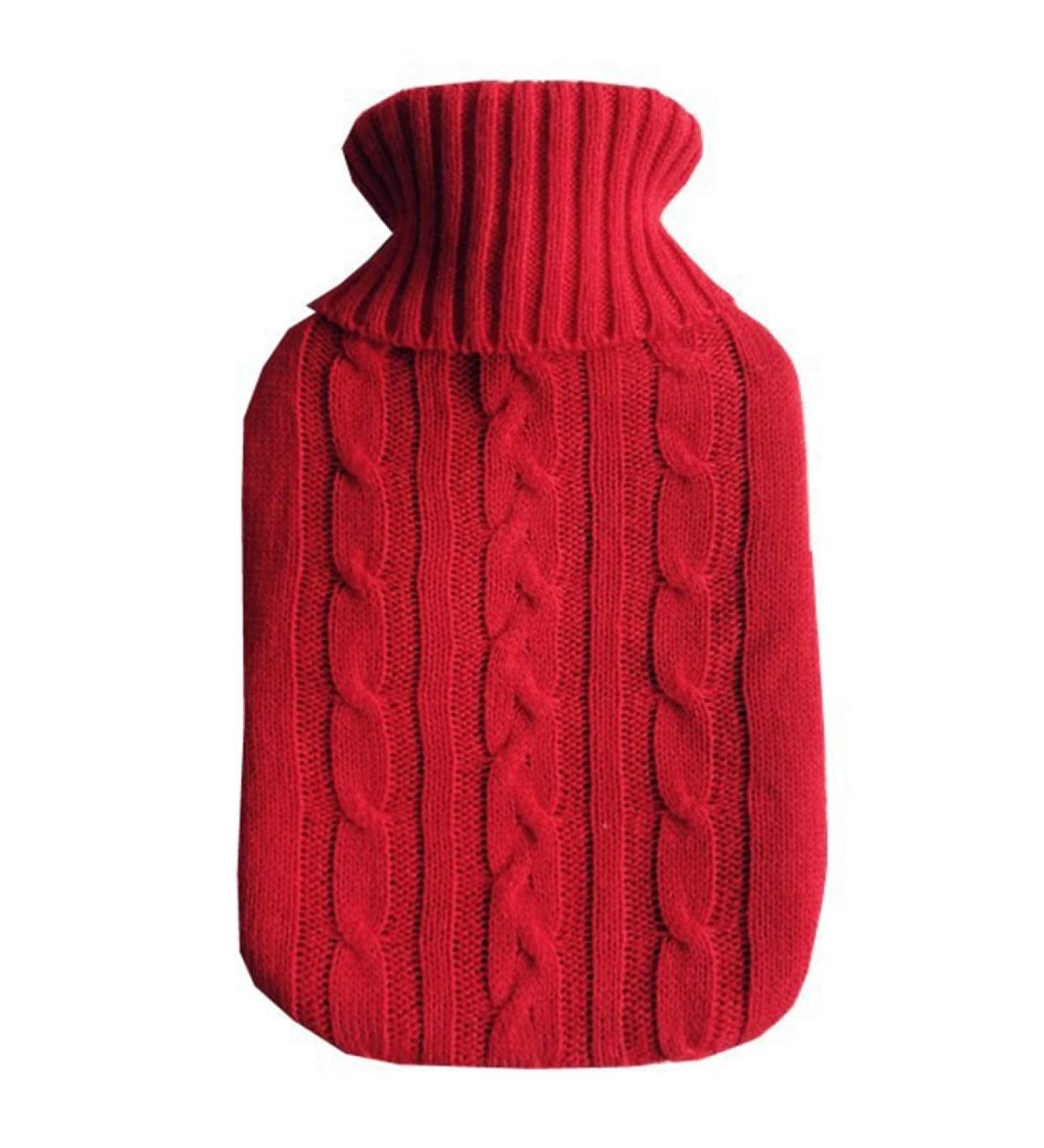 MAIES Hot Water Bottle Cover - Winter Soft Bag Warmer Case Protector | Gray White Blue Pink Red - Ideal Heating Tool for Comfort - Buy Online on GoSupps.com