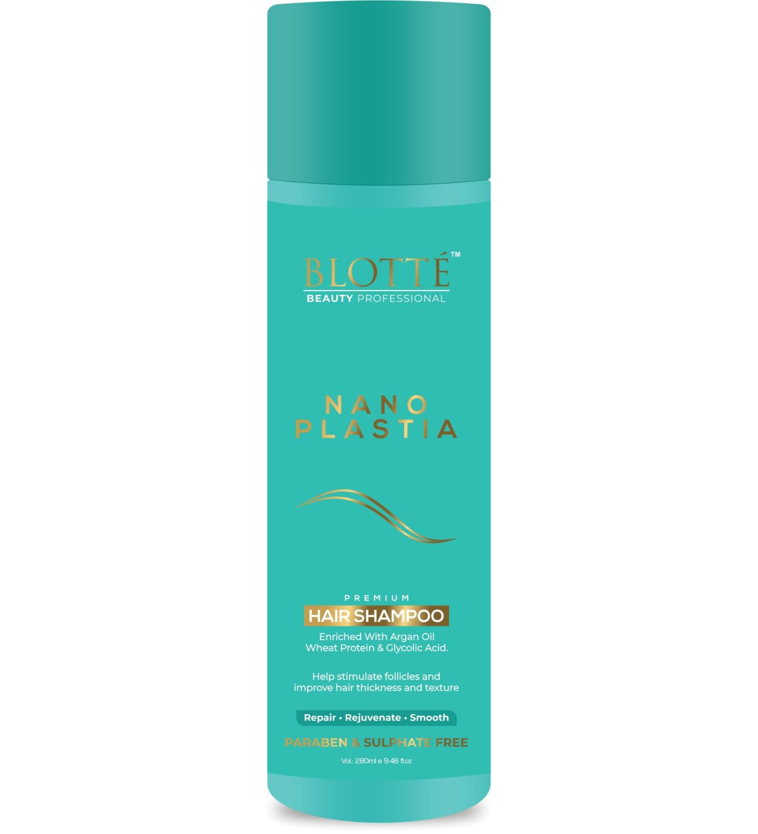 BLOTT Hair Shampoo Enriched with Argan Oil Wheat Protein Hair Thickness and Texture Repair Smooth 280ml