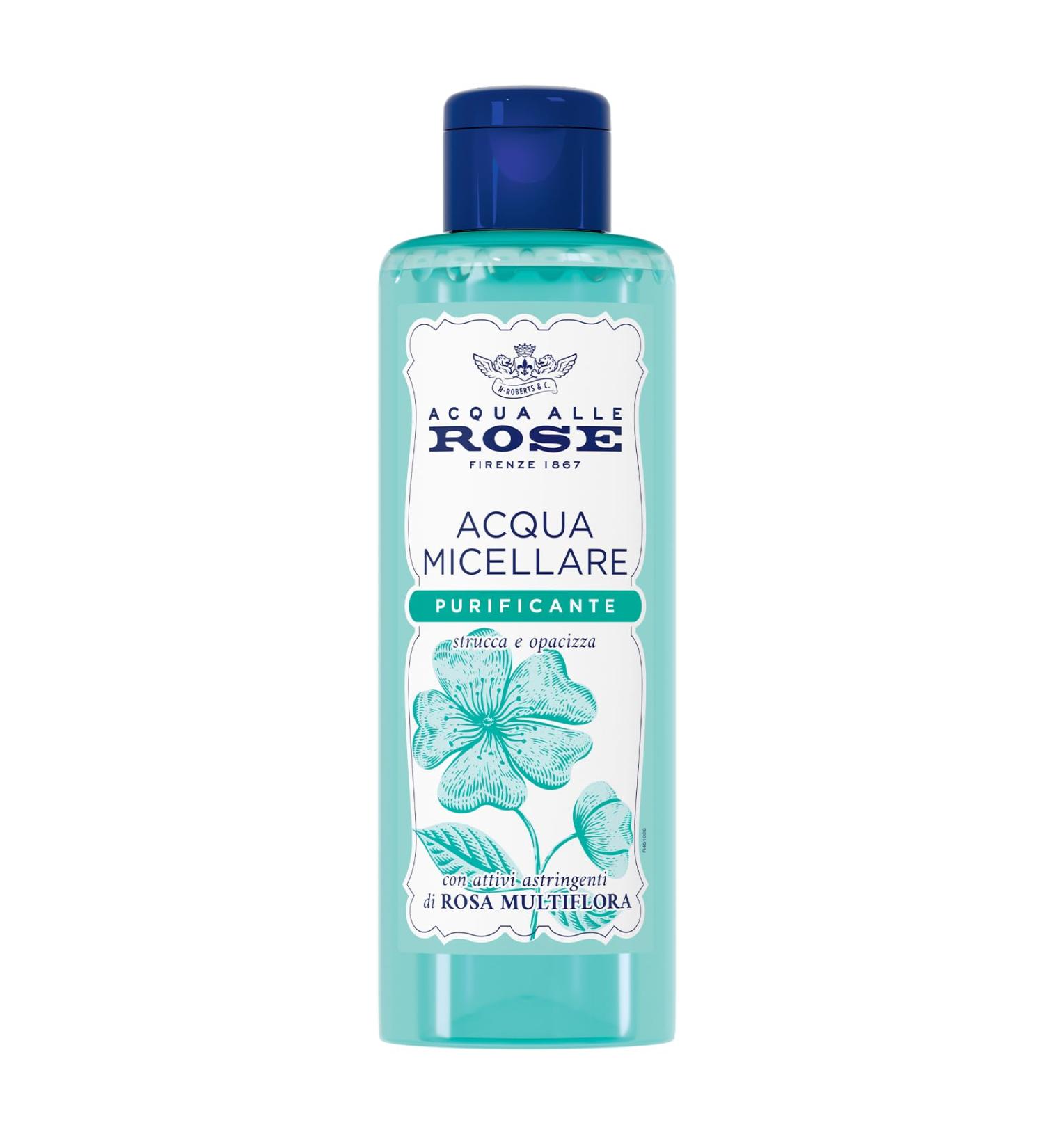Acqua alle Rose Acqua alle Rose Purifying Micellar Water for Blemish-Prone Skin Structuring and Cleansing Face Eyes and Lips with Astringent Active Ingredients of Multiflora Rose to Soothe No Rinse 200 ml