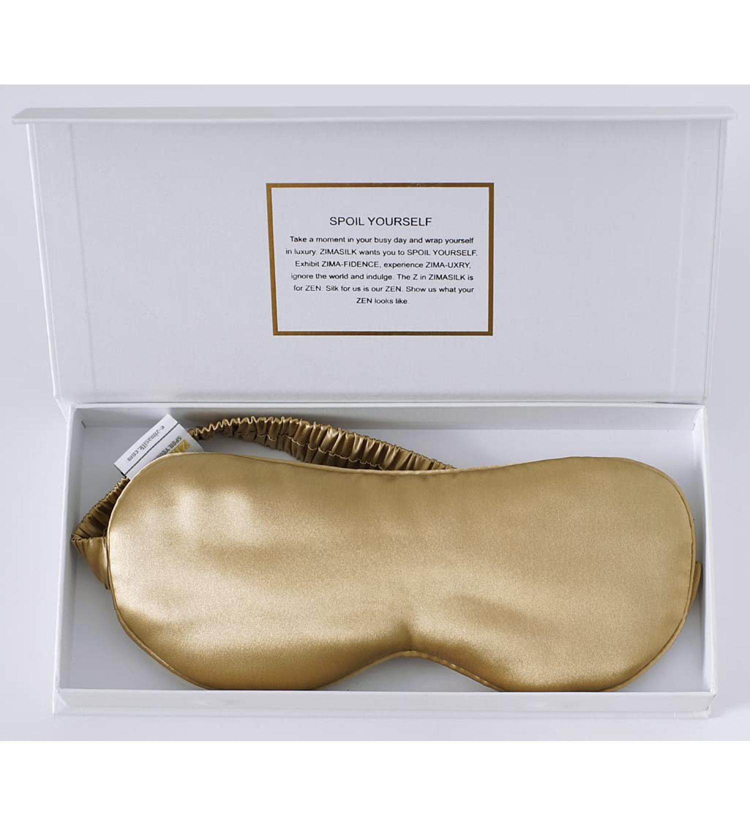 Zimasilk 100% Pure Mulberry Silk Sleeping Mask - 22 Momme Luxuriously Soft & Comfortable Gold Color - Buy Online on GoSupps.com