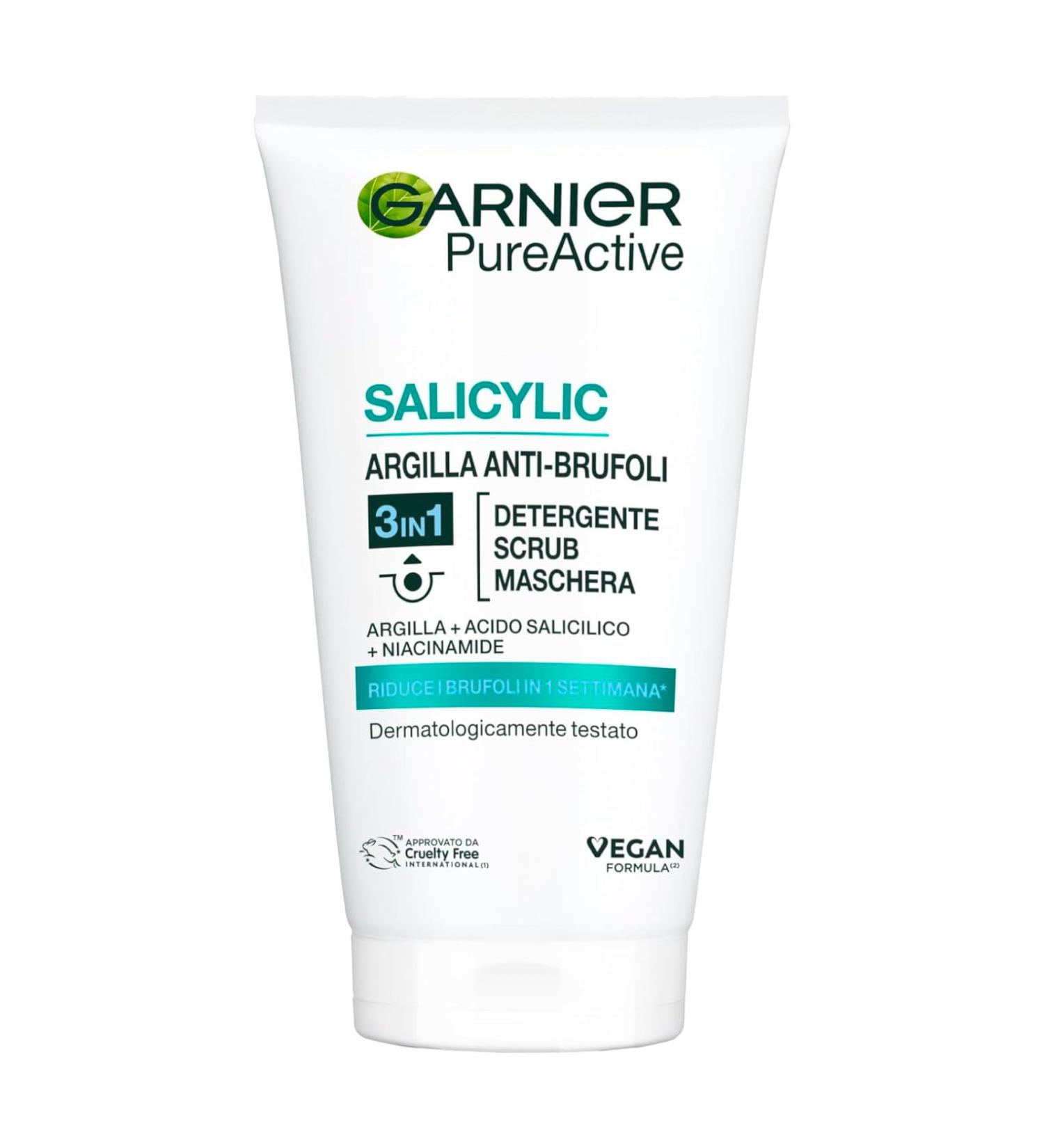  Garnier Garnier -Pure Active 3 in 1 Cleanser + Scrub + Mask for Mixed Skin - Avec imperfections 150 ml - Buy Online on GoSupps.com