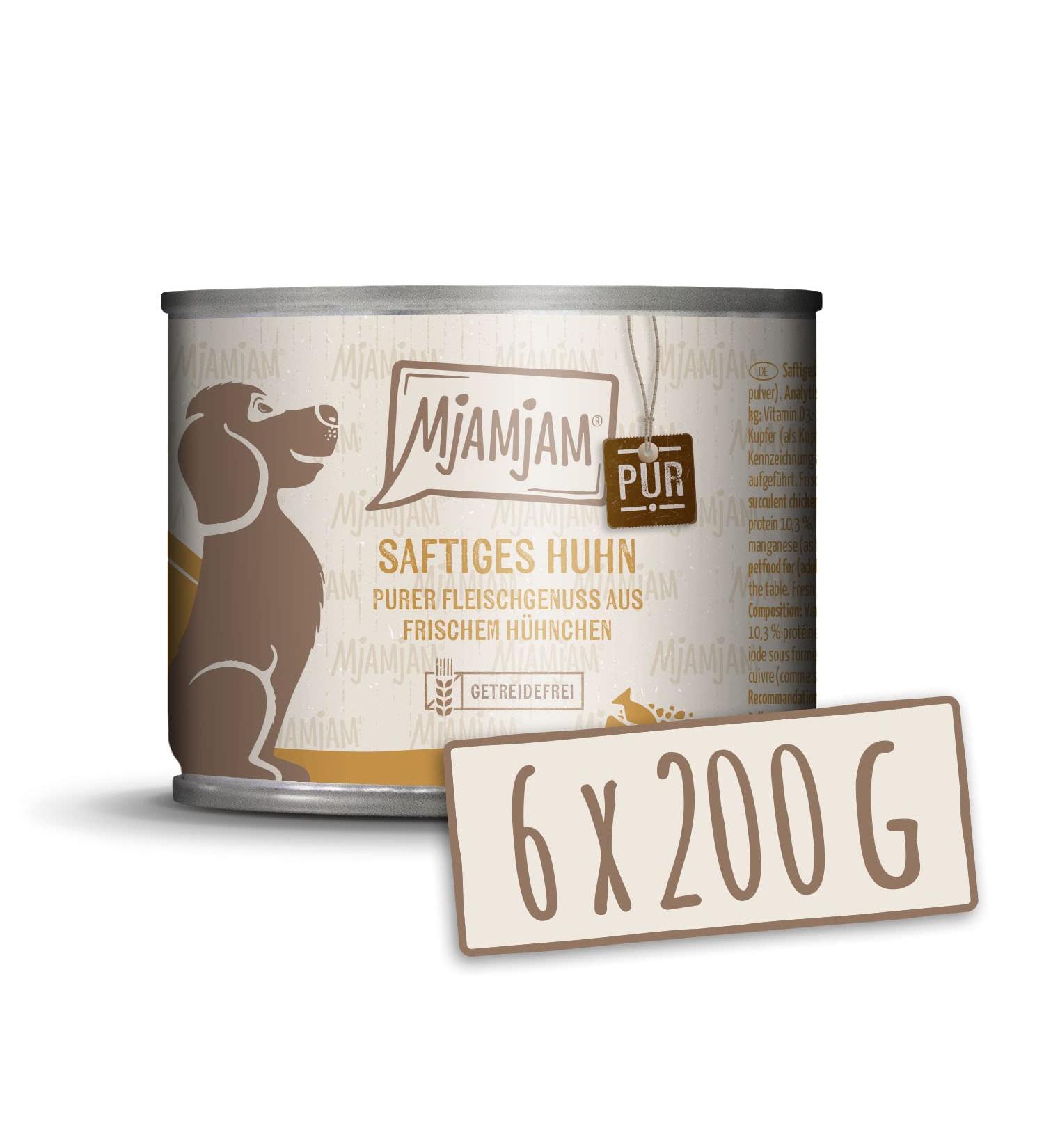 Mjamjam Premium Wet Dog Food - Juicy Chicken Pure 200g (6 Pack) | Natural Lambs & Extra Meat 200g (6 Pack) - High-Quality eCommerce Shipping Worldwide - Buy Online on GoSupps.com