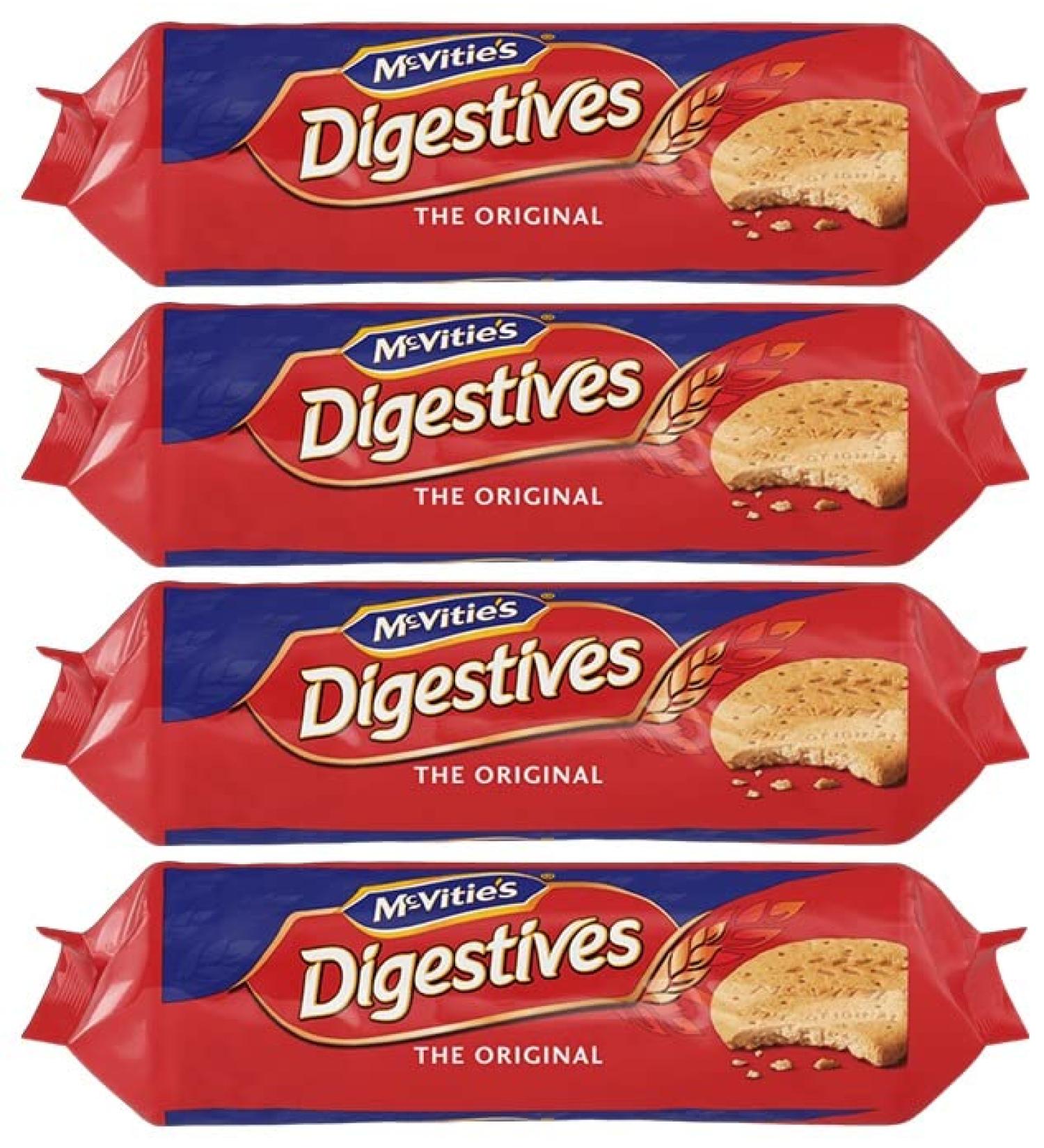 Mcvitie's Digestives Crunchy Wheat Biscuits Cookie (4 Pack) - 400g - Zuvo Packed - Best of British Biscuit - Sweet Wheat Taste, Crumbly Texture - No Artificial Flavors or Colors - Buy Online on GoSupps.com