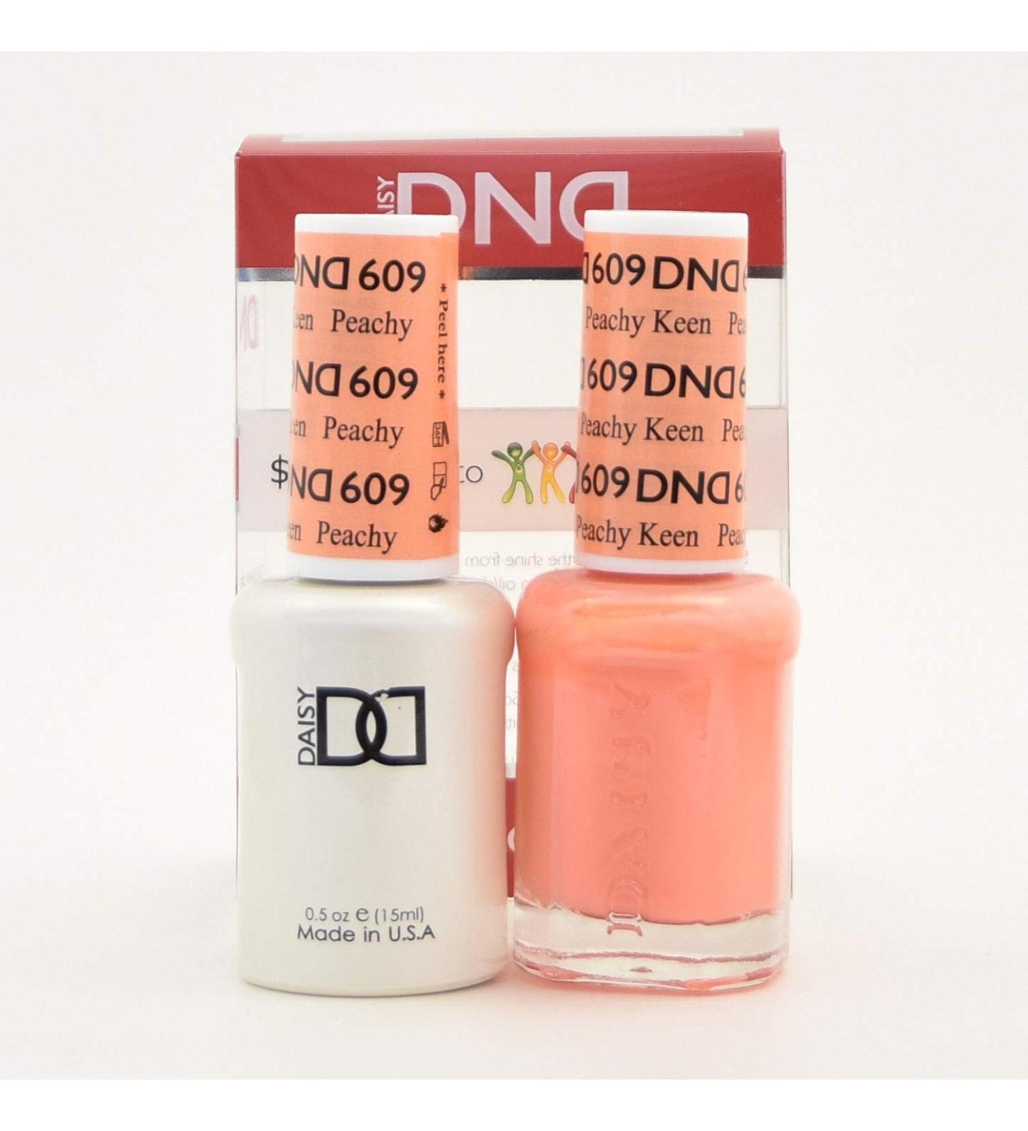 DND DAISY GEL UV NAIL POLISH - DUO SET(Gel + Lacquer) 609 - Peachy Keen
