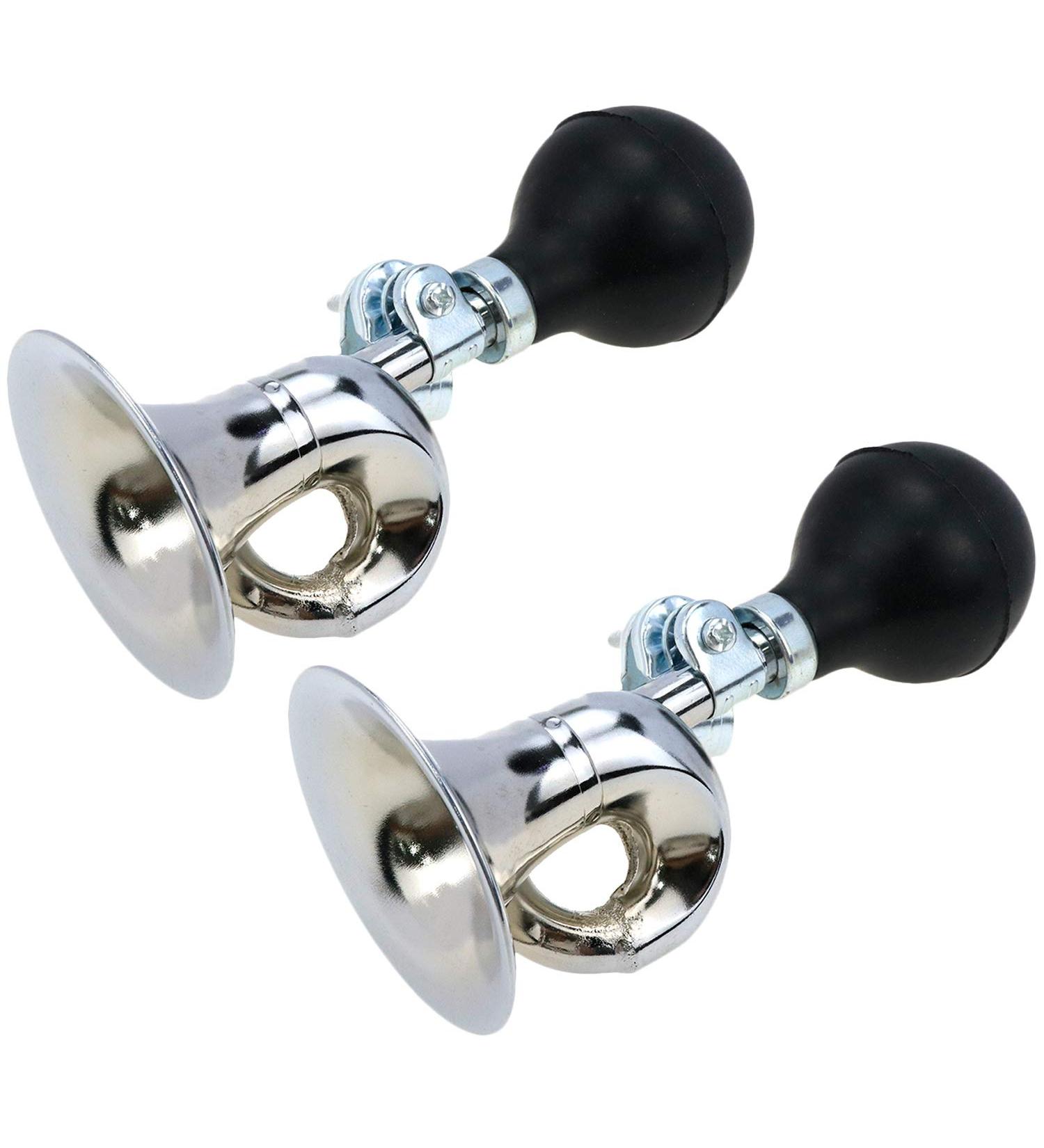 2 Pcs Retro Clown Horn Set for Kids Bike & Golf Cart - Metal Air Horn with Squeeze Bulb by AUTUT - Buy Online on GoSupps.com