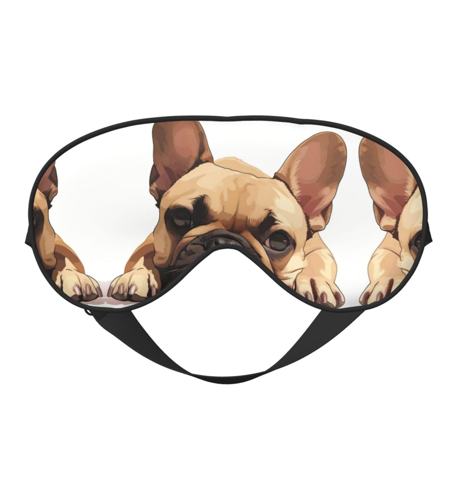 Ultra-Soft French Bulldog Print Eye Mask - Light-Blocking for Optimal Comfort & Restful Sleep | International Shipping Available - Buy Online on GoSupps.com