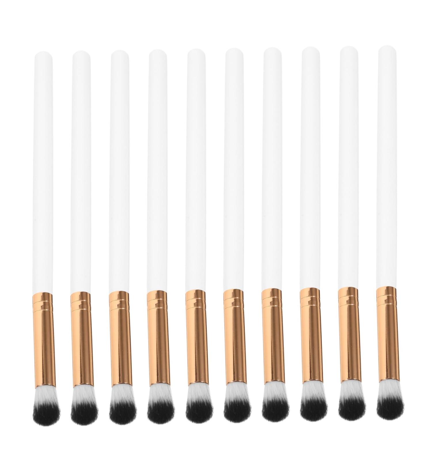IWOWHERO 10pcs Makeup Brush Eyeshadow Brush for Women Contouring Brush Eye for Makeup Wooden Handle White - Buy Online on GoSupps.com
