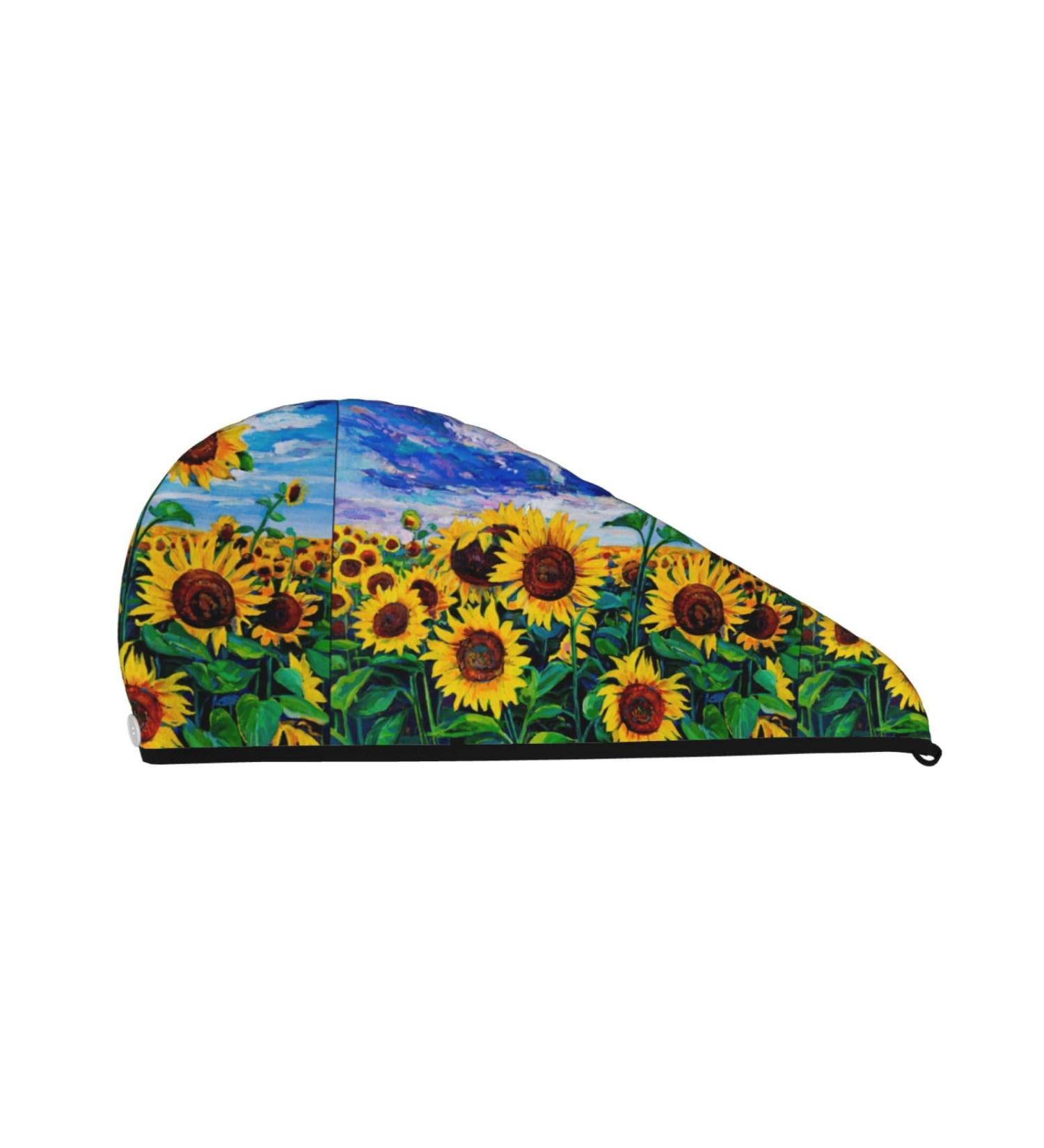Hair Towel Wrap for Quick Drying - Sunflower Button Towel Turban | Soft & Absorbent - Buy Online on GoSupps.com