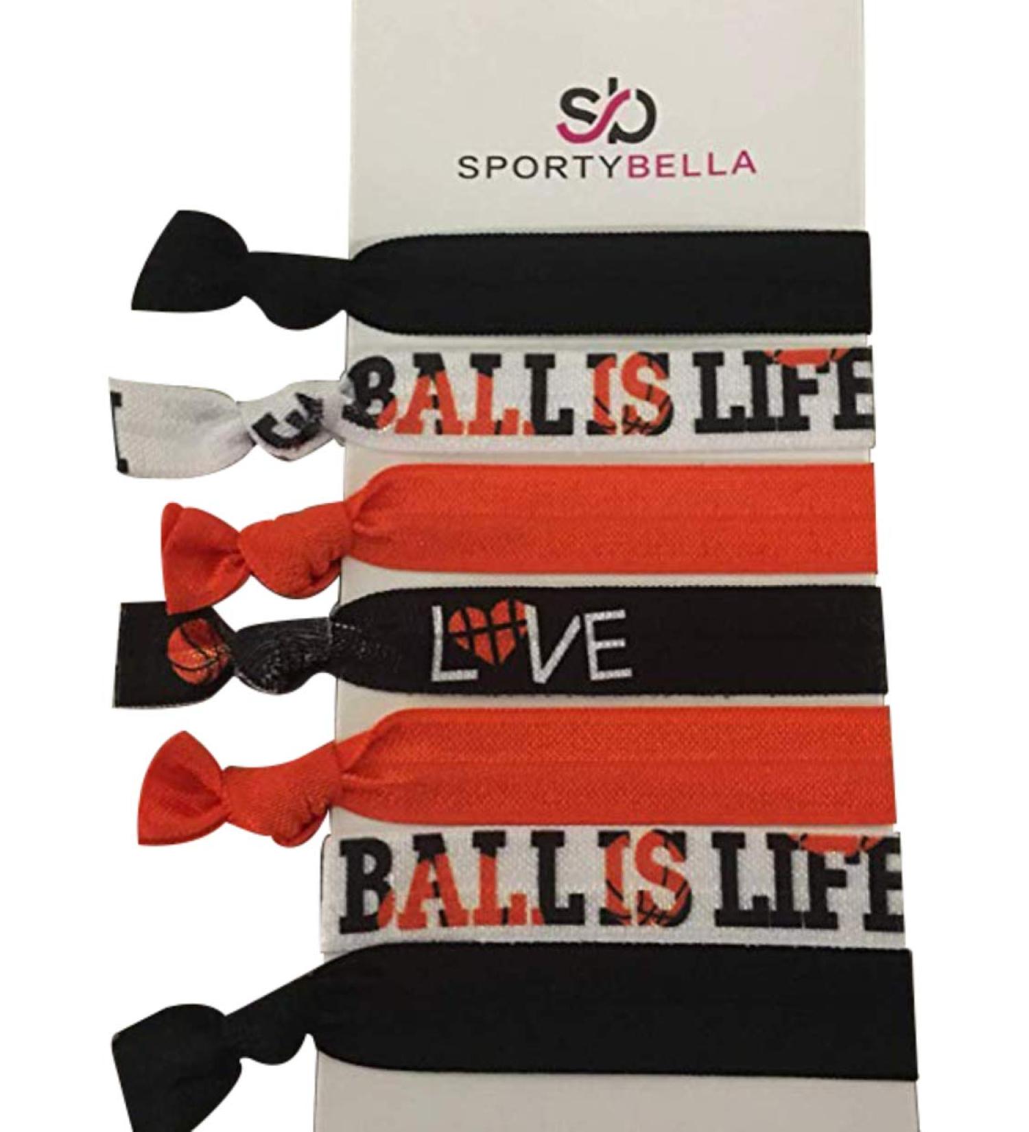 Basketball Hair Accessories Set - Hair Ties & Elastics | No Crease Design - Buy Online on GoSupps.com
