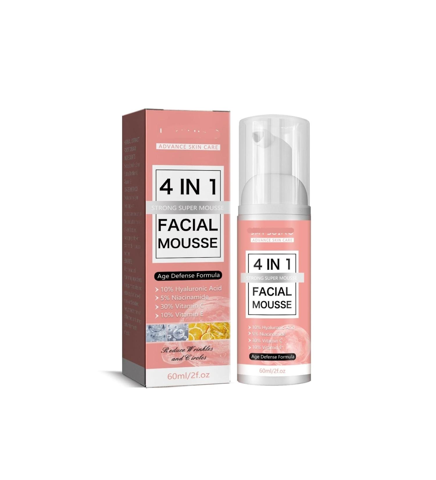 4-in-1 Facial Cleansing Mousse - Gentle Deep Cleanse Hydrating Face Wash For All Skin Types Anti-Aging & Skin Tone Improvement(1PCS) - Buy Online on GoSupps.com