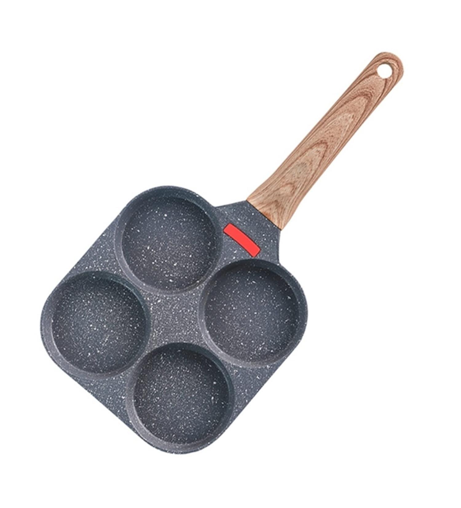 TREGOO Pan Egg Frying Pan Multifunction Hamburger Steak Non Stick Pan Wooden Handle Cooking Pan Cooking Utensils Orange - Buy Online on GoSupps.com
