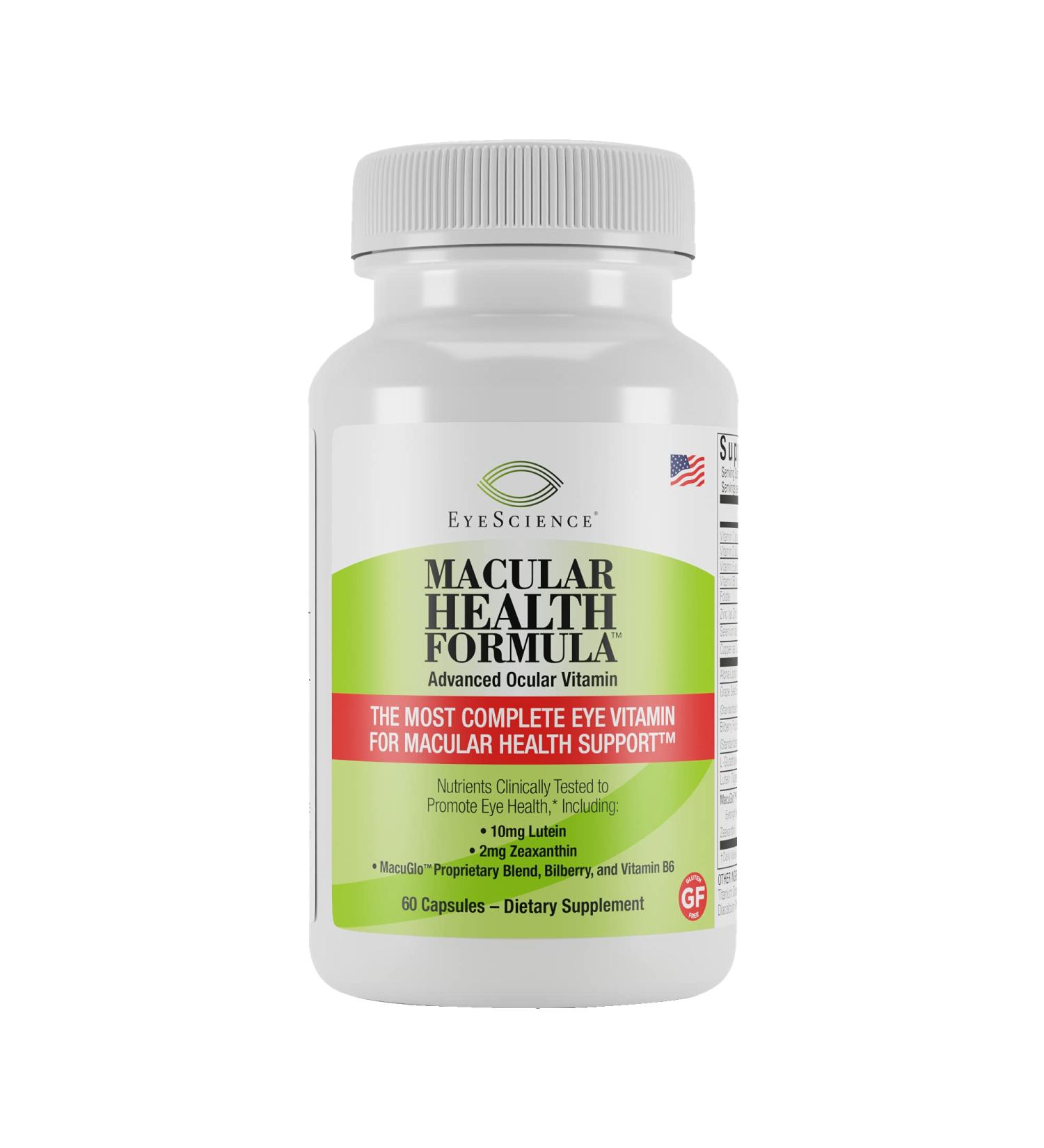 EyeScience Macular Health Beyond AREDS2 Formula - Advanced Ocular Vitamin with Lutein, Zeaxanthin, Bilberry, Vitamins C, D, E, B6 - 30 Day Supply - Buy Online on GoSupps.com