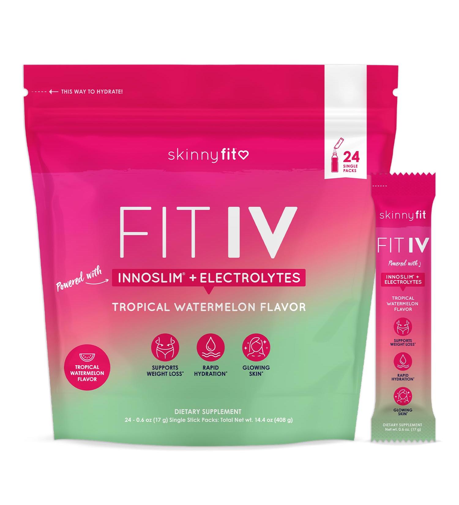 SkinnyFit FIT IV Hydrating Electrolytes | Weight Management with Innoslim Vitamin B12 & C | 24 Servings for Rapid Hydration & Healthy Aging - Buy Online on GoSupps.com
