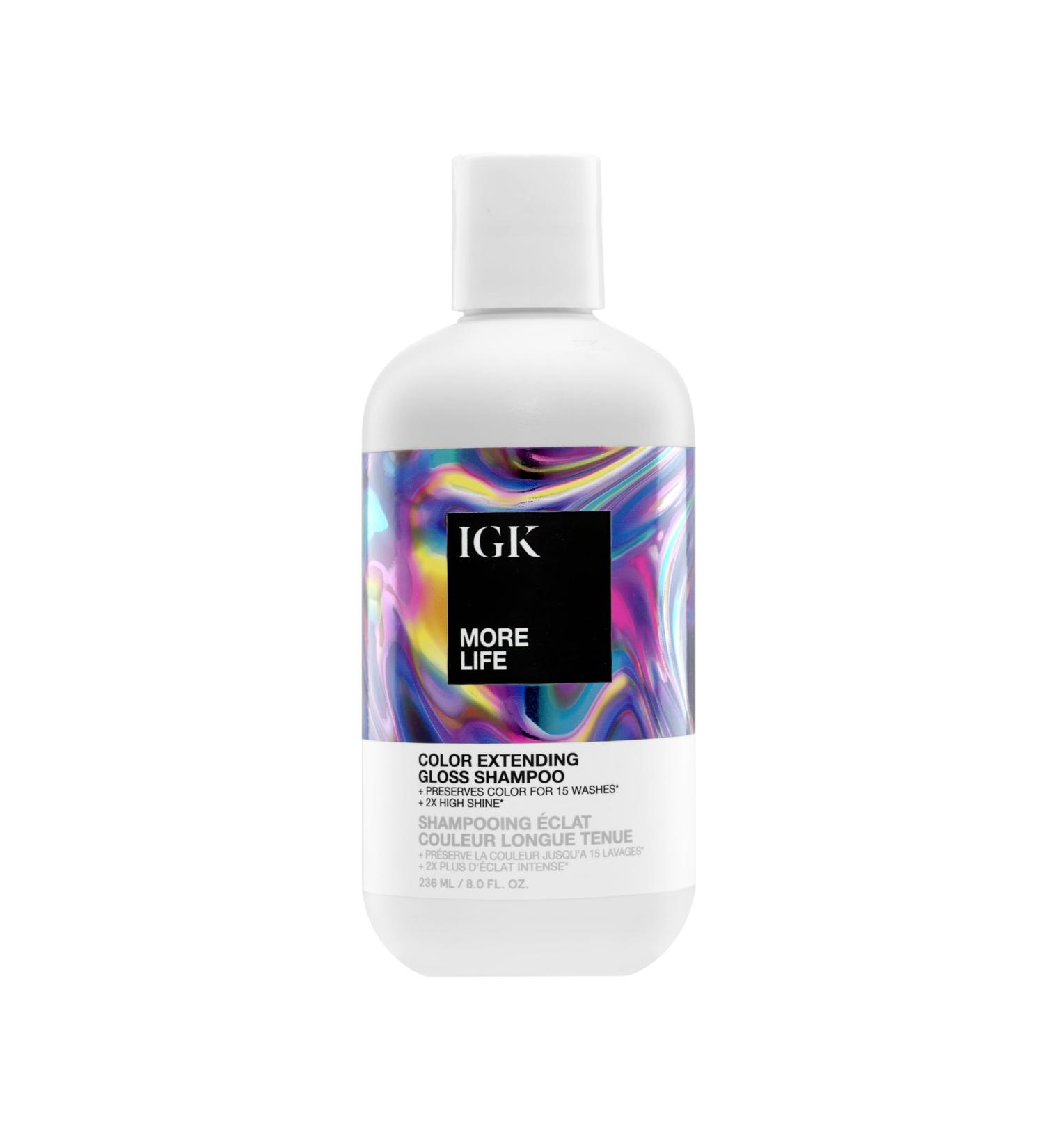 IGK More Life Color Extending Gloss Shampoo 236ml | Best Color Protection for Vibrant Hair - International Shipping Available - Buy Online on GoSupps.com