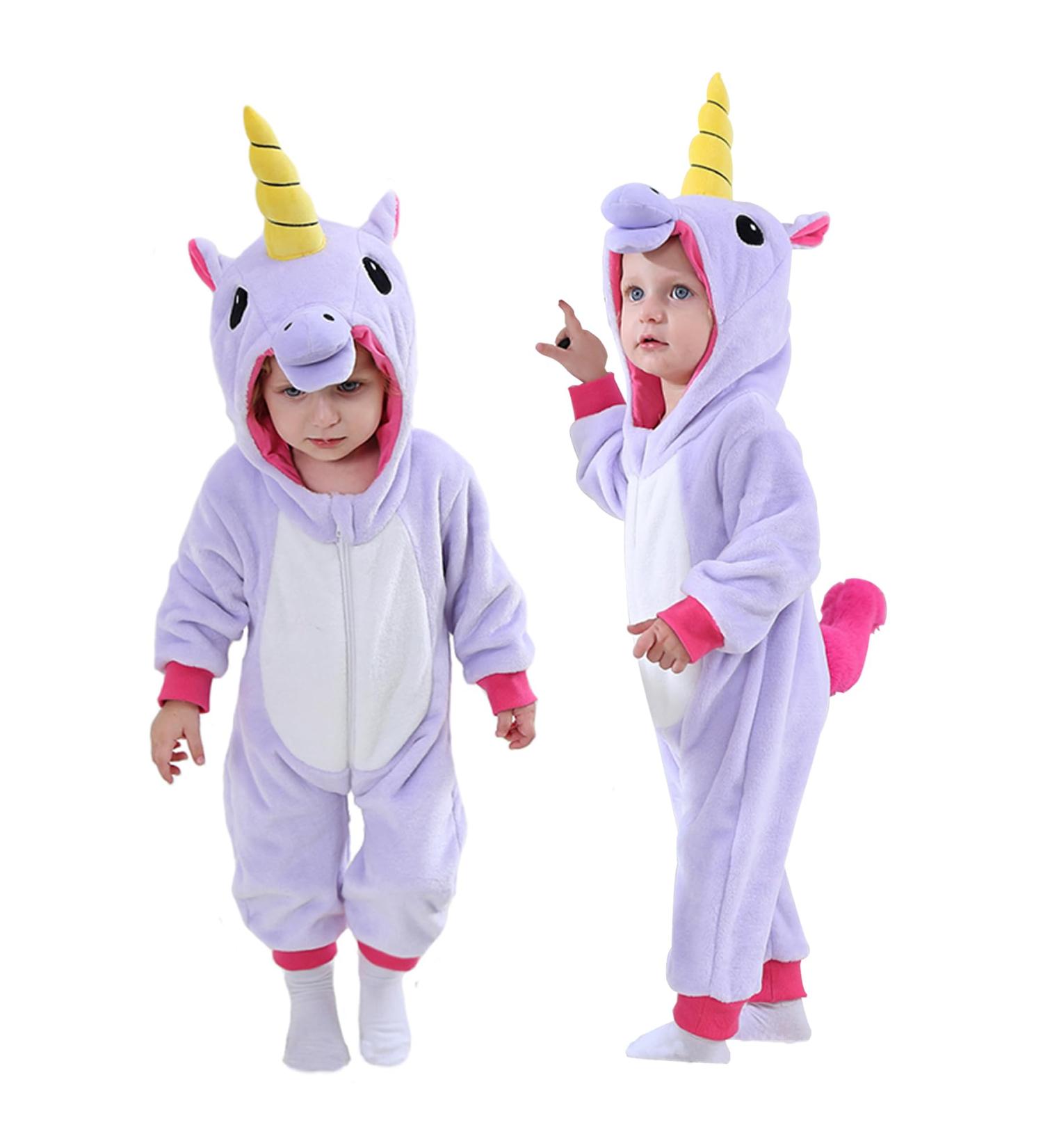 Doladola Baby Rompers Animal Hooded Onesie Toddler Jumpsuit | 0-3 Months Purple Unicorn - Buy Online on GoSupps.com