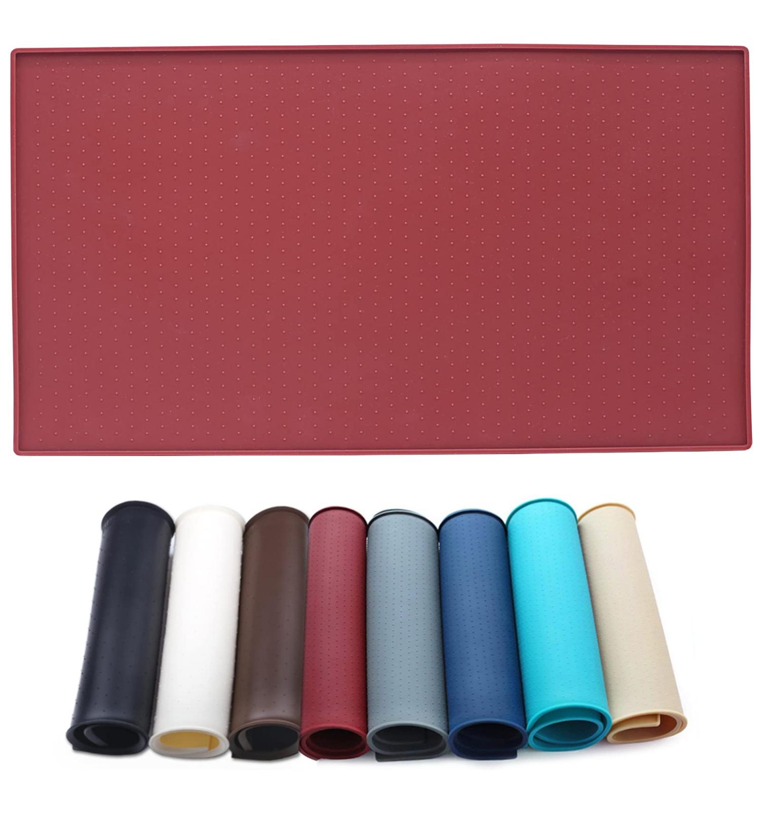 AMZNOVA Silicone Dog Feeding Mat | Food Grade Waterproof | Anti-Messy Raised-Edges | Burgundy L 24x16inch - Buy Online on GoSupps.com