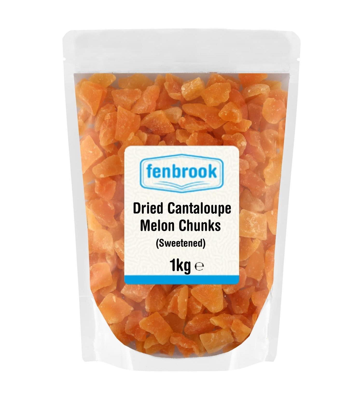 Dried Cantaloupe Melon Chunks (Sweetened) 1kg by Fenbrook