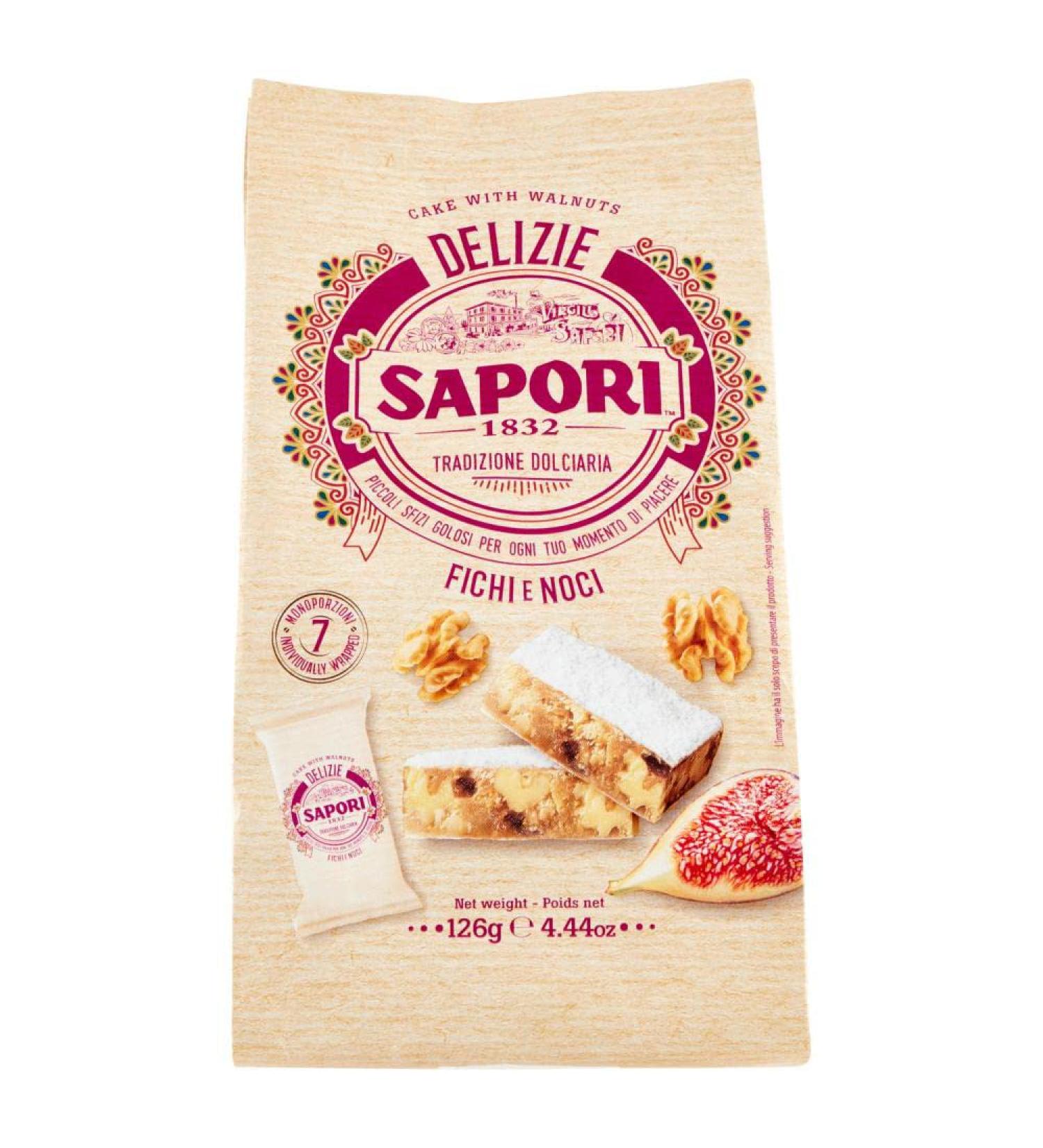  Sapori Sapori Delizie Fichi e Noci Confectionery with Figs and Nuts 125 g Bag of 7 Individual Servings Italian Christmas Specialties - Buy Online on GoSupps.com
