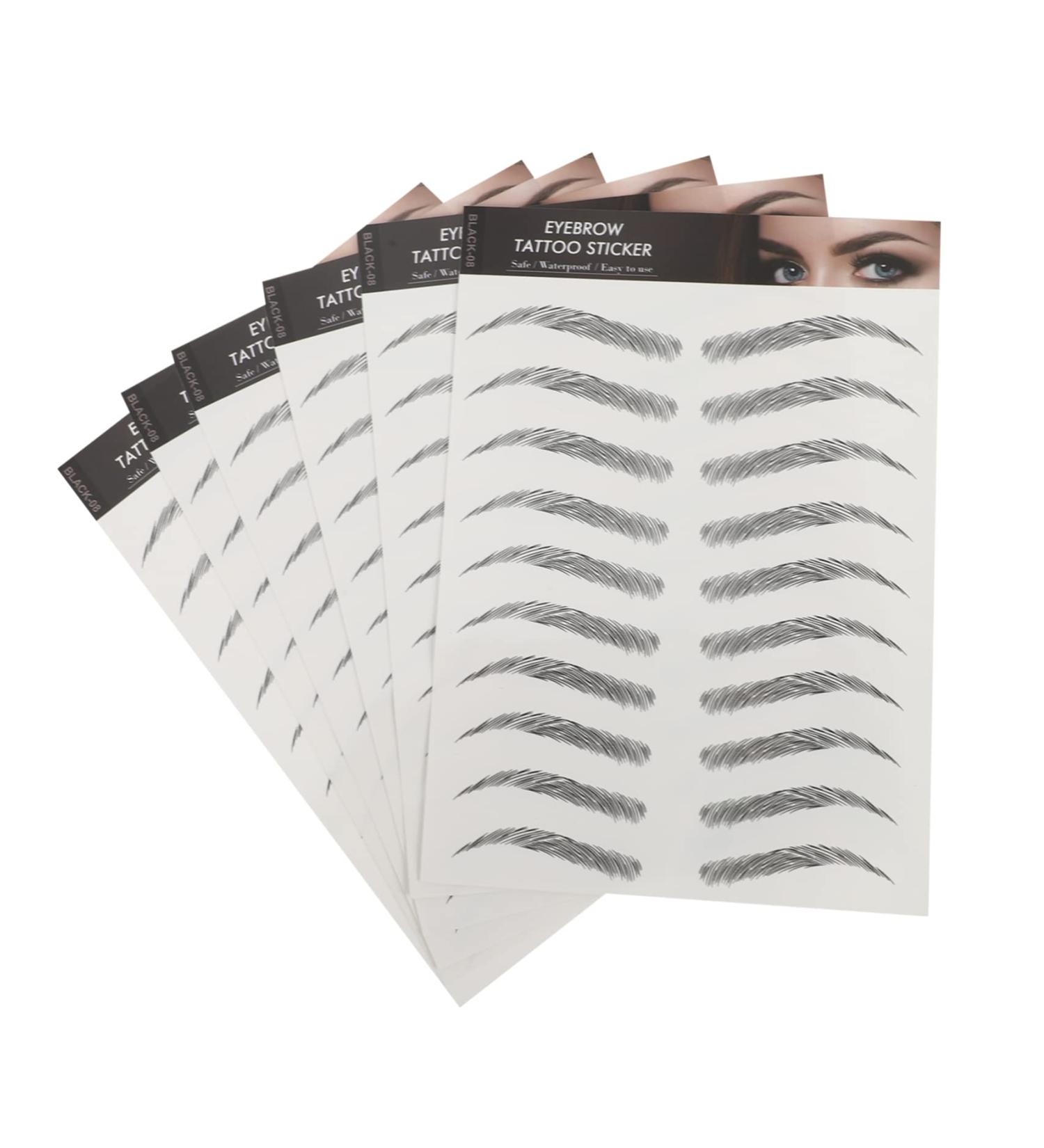 POPETPOP 6 sheets Sticker S Off Eyebrow Imitation Brow Temporary Supplies Men Women Hair-like Transfer 1 count (Pack of 1) Black - Buy Online on GoSupps.com