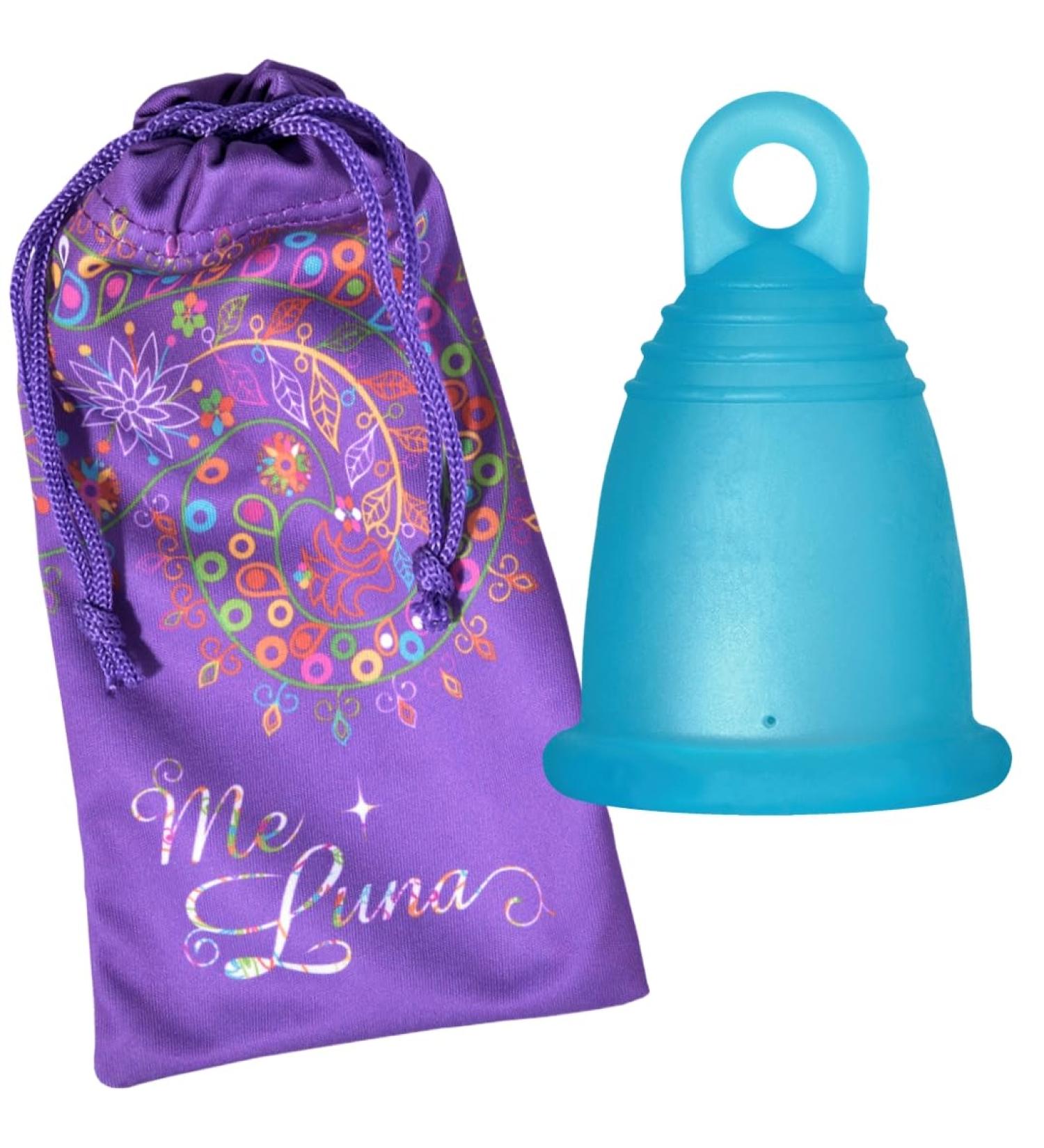 Me Luna Menstrual Cup Soft Ring Cyan Size S | Eco-Friendly Menstrual Care - Buy Online on GoSupps.com