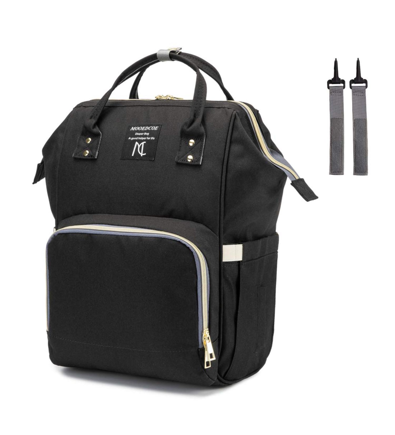 Mooedcoe Baby Diaper Backpack | Large Capacity Multifunctional Waterproof Travel Bag - Black - Buy Online on GoSupps.com