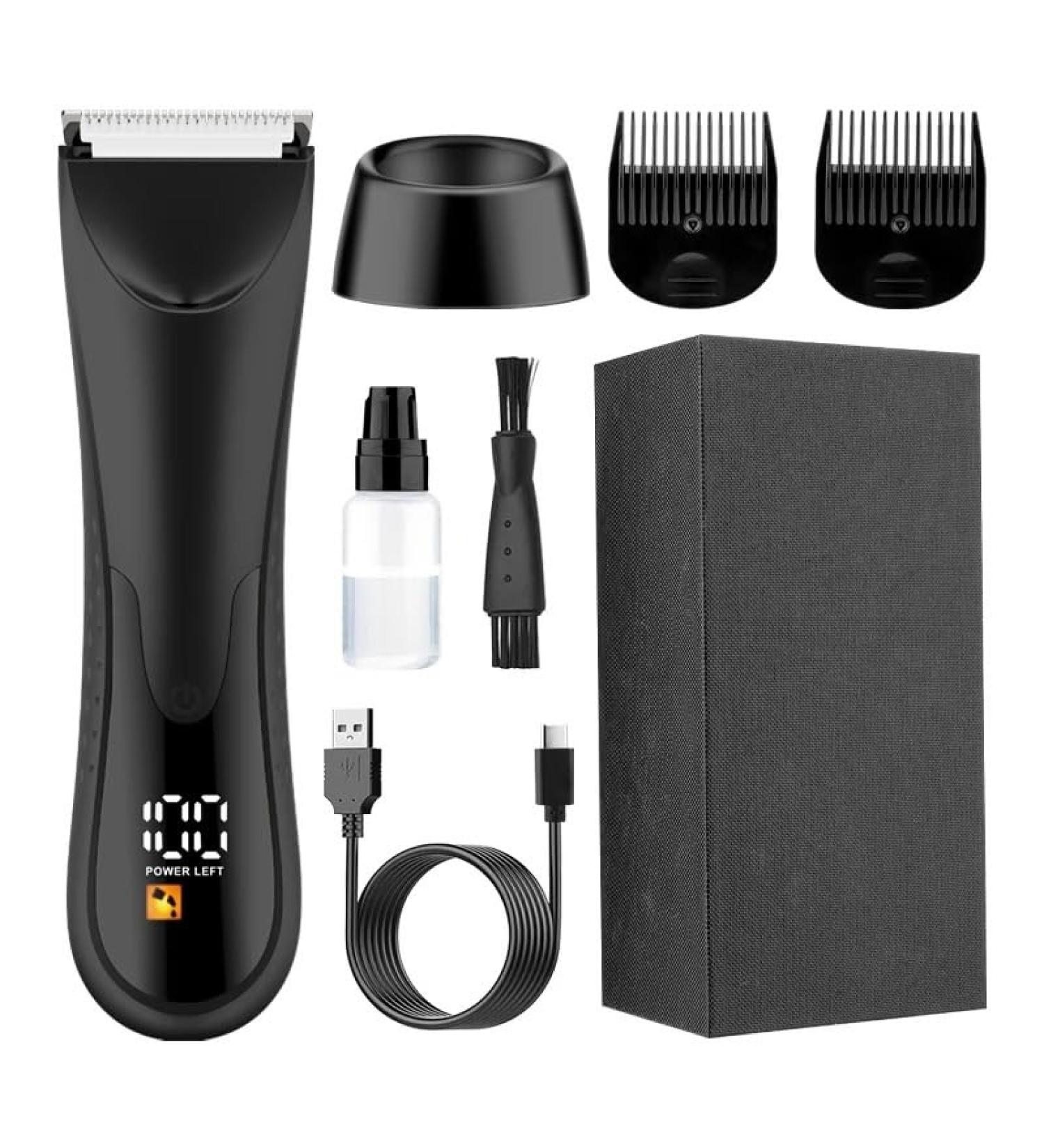 Buy Rechargeable Hair Clippers & Body Trimmer for Men & Women - Electric Face Beard Bikini & Groin Shaver (Black) - International Shipping Available - Buy Online on GoSupps.com