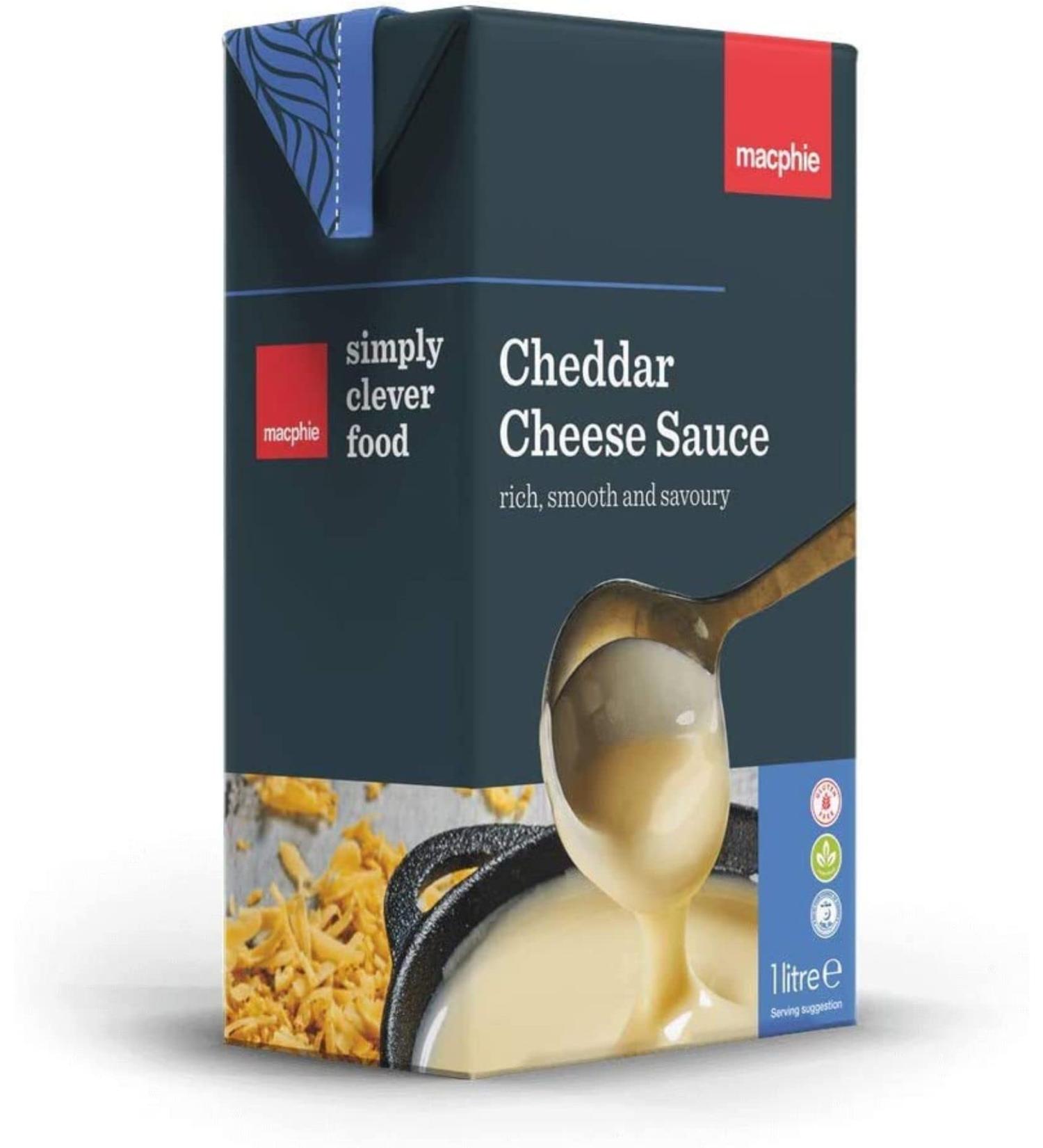 Macphie Cheddar Cheese Sauce 1 Litre .Deliciously Creamy Cheese Sauce Dip