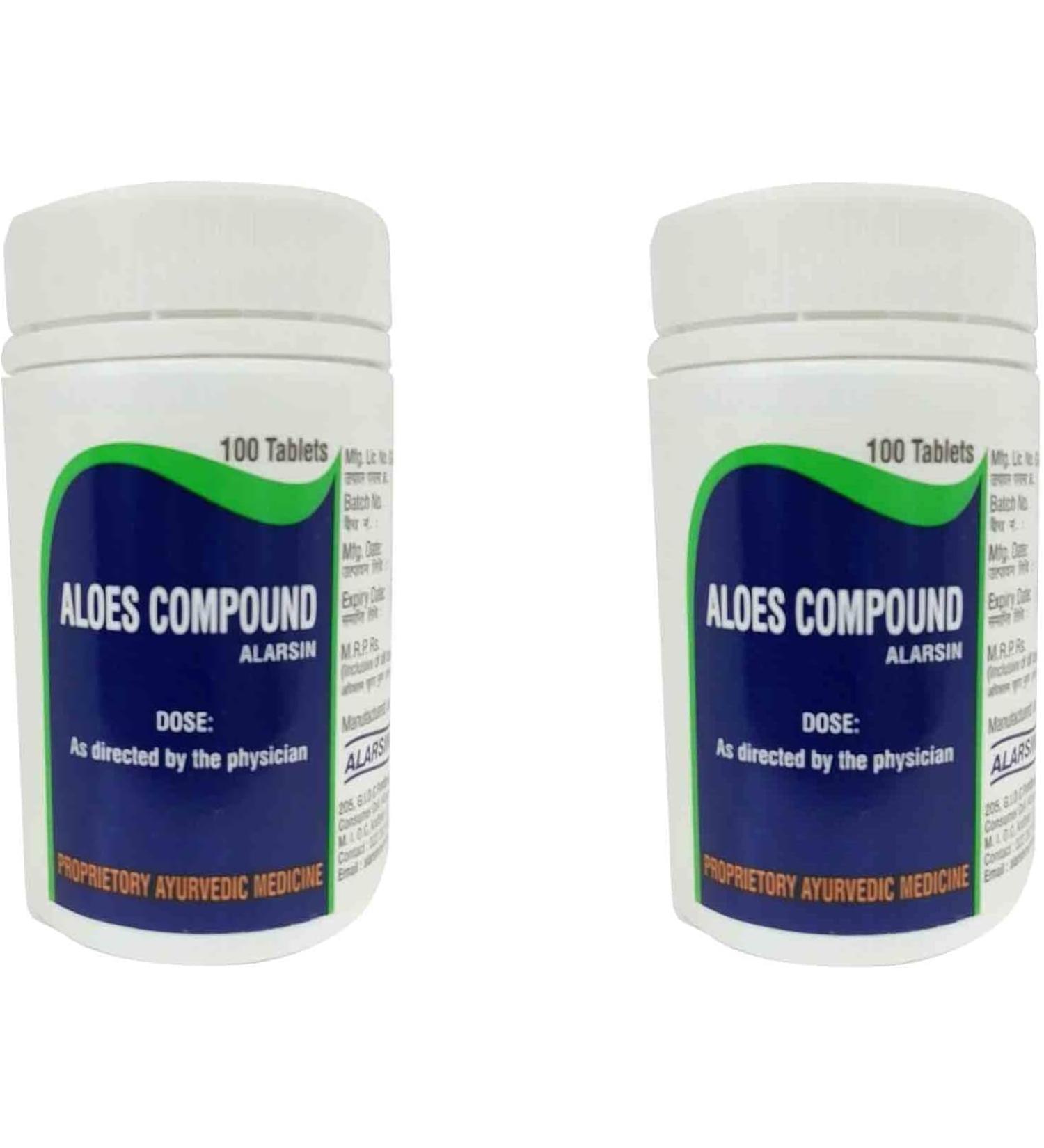 (Pack of 2) Alarsin Aloes Compound (100 Tablets Each) - by pharmacylife