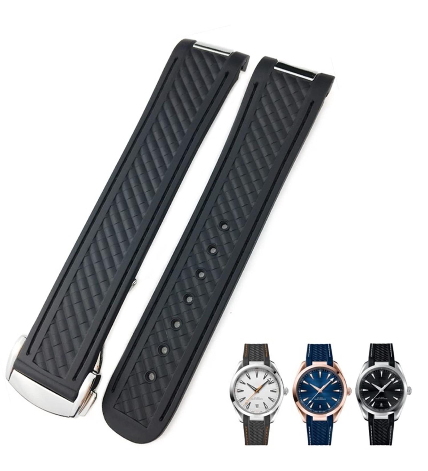 KKFAUSE Rubber Watch Bracelet for Omega Seamaster & Speedmaster | 19mm & 20mm Silicone Wrap - Buy Online on GoSupps.com