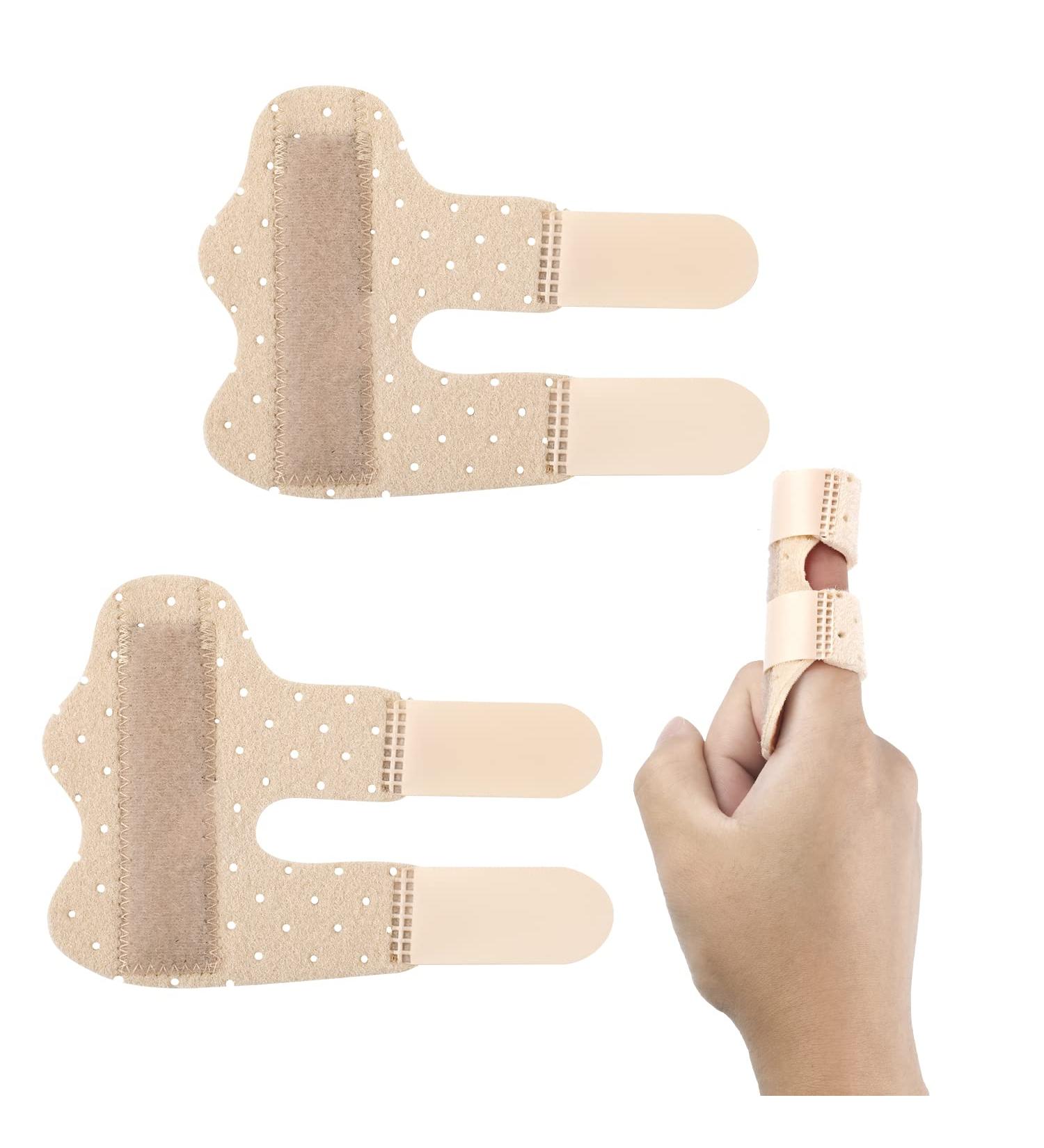 SAVITA 2pcs Finger Splints for Broken Finger Protection and Pain Relief - Composite Cloth Trigger Finger Splints for Straightening - Complexion Breathable Design - Buy Online on GoSupps.com