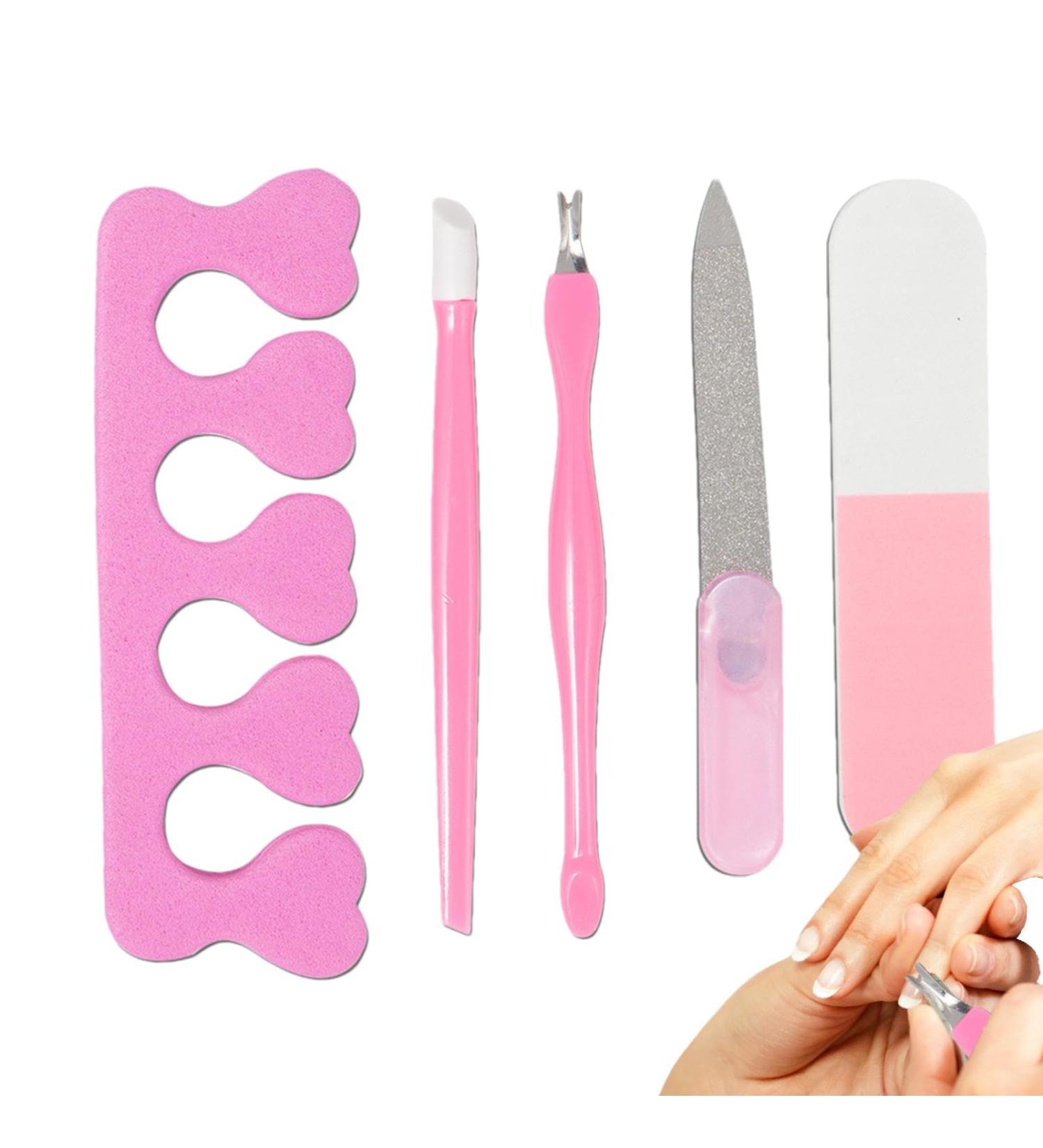 Nail Grooming Kit Pedicure 5 Piece Manicure Tool Set - Lightweight Accessories for Parties Travel Proms and Dating - Buy Online on GoSupps.com
