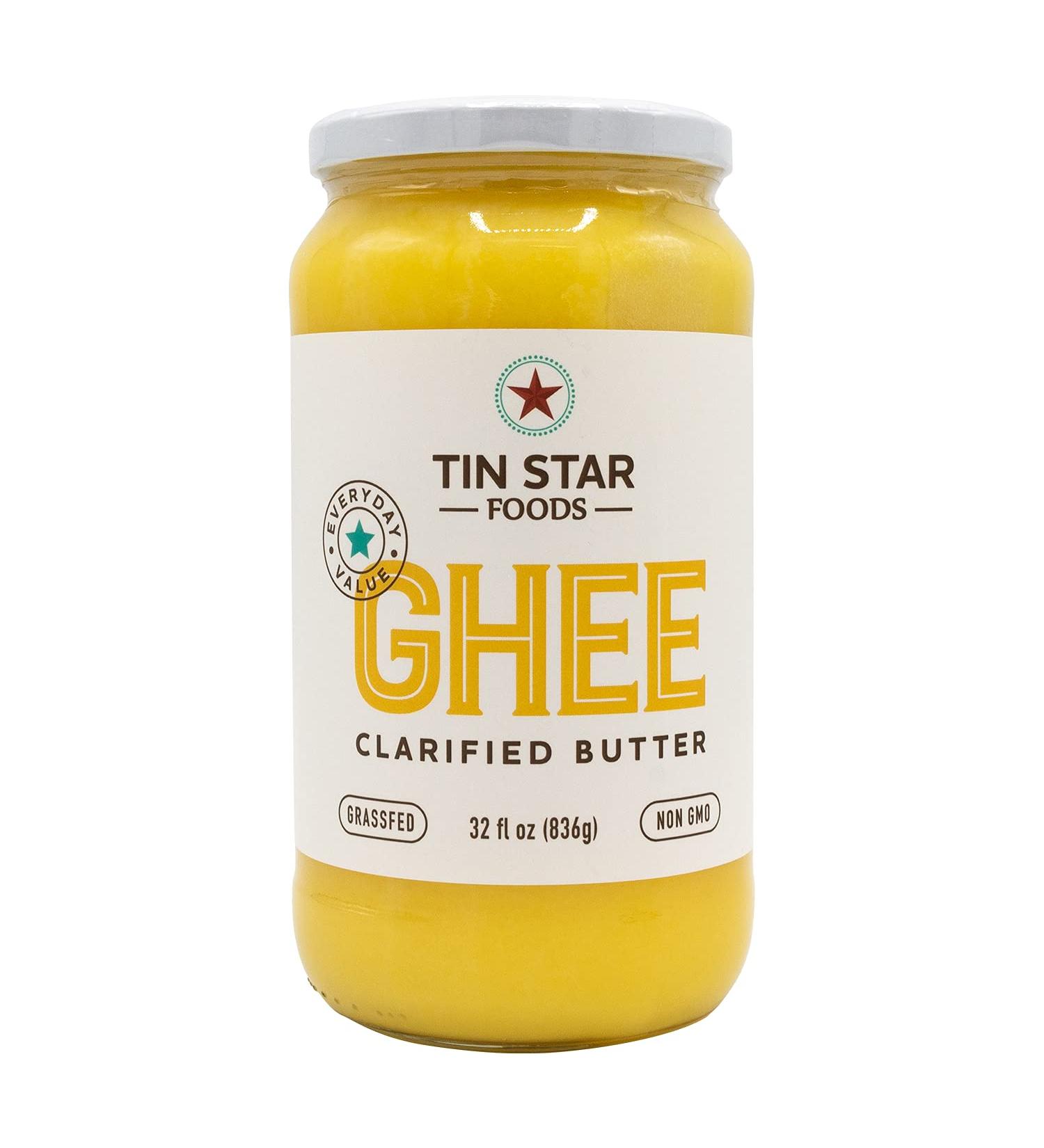 Tin Star Foods Grassfed Ghee - 32 fl oz. | Keto, Whole 30, 21 Day Detox Approved | Lactose & Casein Free - Buy Online on GoSupps.com