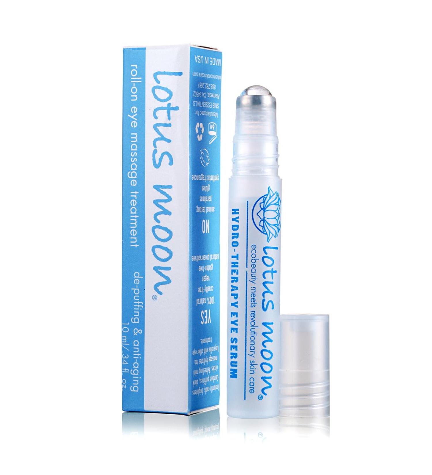 Lotus Moon Hydro-Therapy Roll-On Eye Serum - instant hydration for your delicate eye area with Hyaluronic Acid  helps reduce puffiness  and dark circles