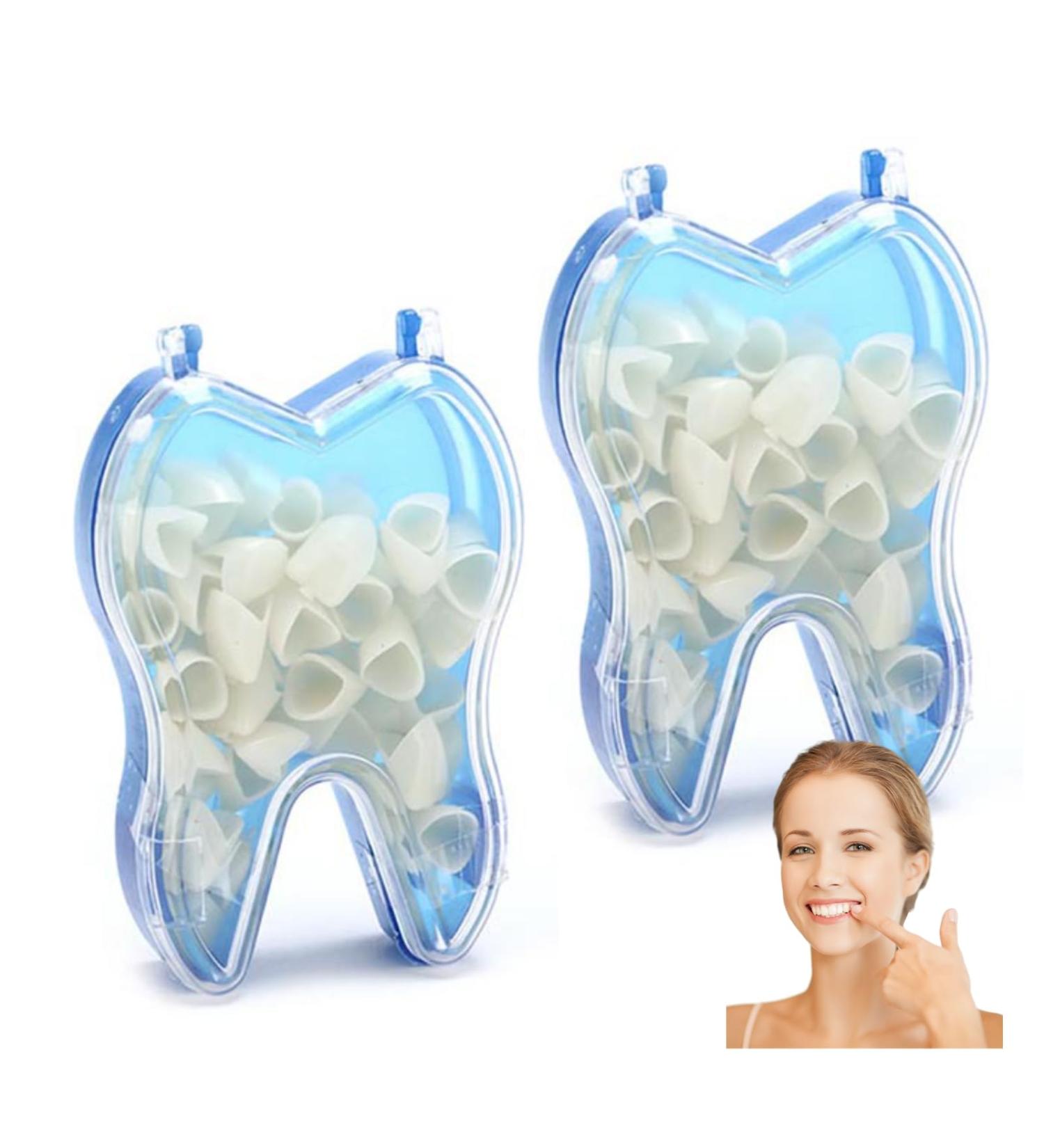 YAFIYGI 100Pcs Tooth Caps for Broken Tooth Mixed Sizes Dental Crowns Kit Temporary Teeth Covers Front Cap Adults Temporales Crown Repair for Smile Decoration White - Buy Online on GoSupps.com