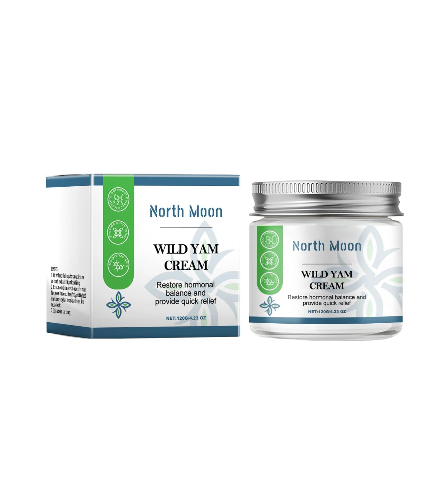 Buy North Moon Wild Yam Cream - Organic Hydrating & Soothing Face Cream for Balanced Skin | Ideal for Men and Women - Buy Online on GoSupps.com