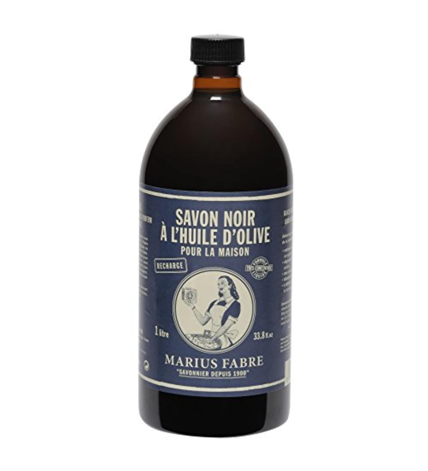Marius Fabre Nature Multi-purpose Olive Oil Liquid Black Soap 33.81 Ounces Refill