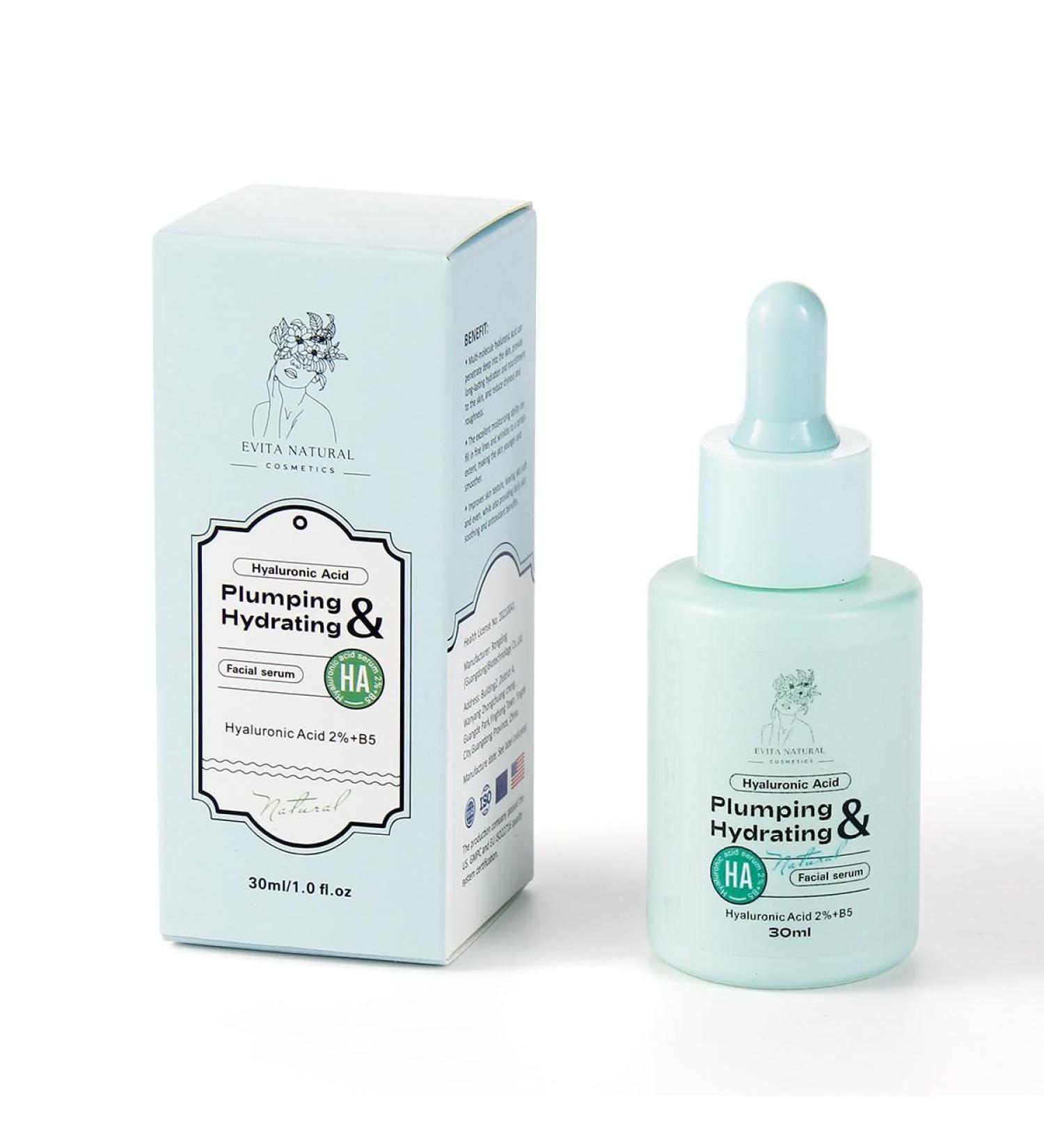 Buy 100% Natural Hyaluronic Acid Serum - Moisturizer with Vitamin B5 for Face & Neck | Cruelty-Free & Paraben-Free - 1 fl oz - Buy Online on GoSupps.com