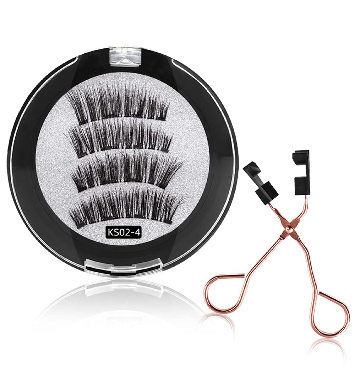 Magnetic Eyelashes - 3D Reusable False Eyelashes for Natural Volume | Long Black Lash Extensions with Pliers | Makeup Technology #4 - Buy Online on GoSupps.com