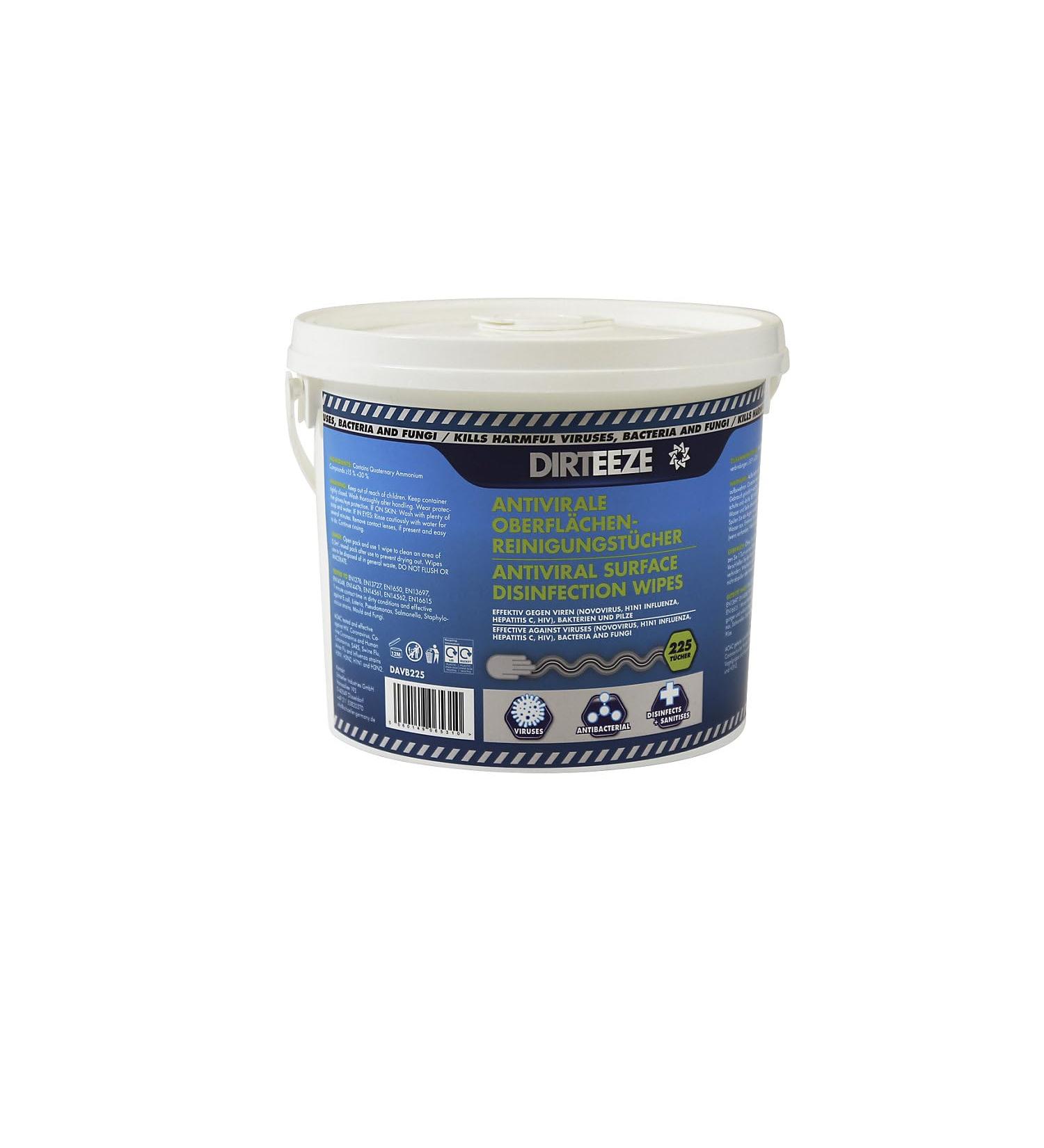 Dirteeze - ANTIVIRAL Surface Wipes Bucket