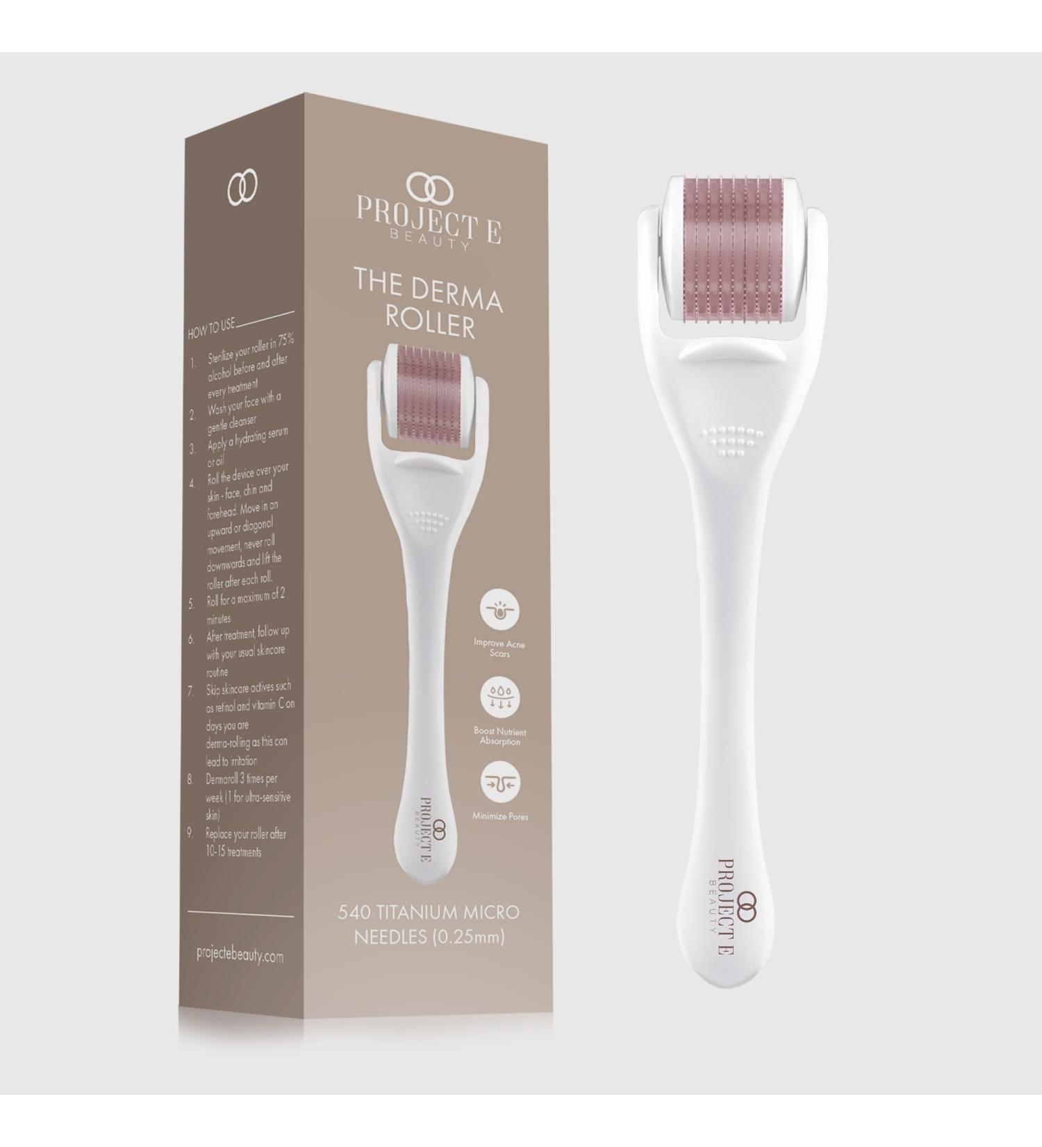 The Derma Roller by Project E Beauty | Facial Roller 0.25mm | Microdermabrasion | Anti-Aging | Reduce Scarring & Wrinkles | Hair Growth | - Buy Online on GoSupps.com