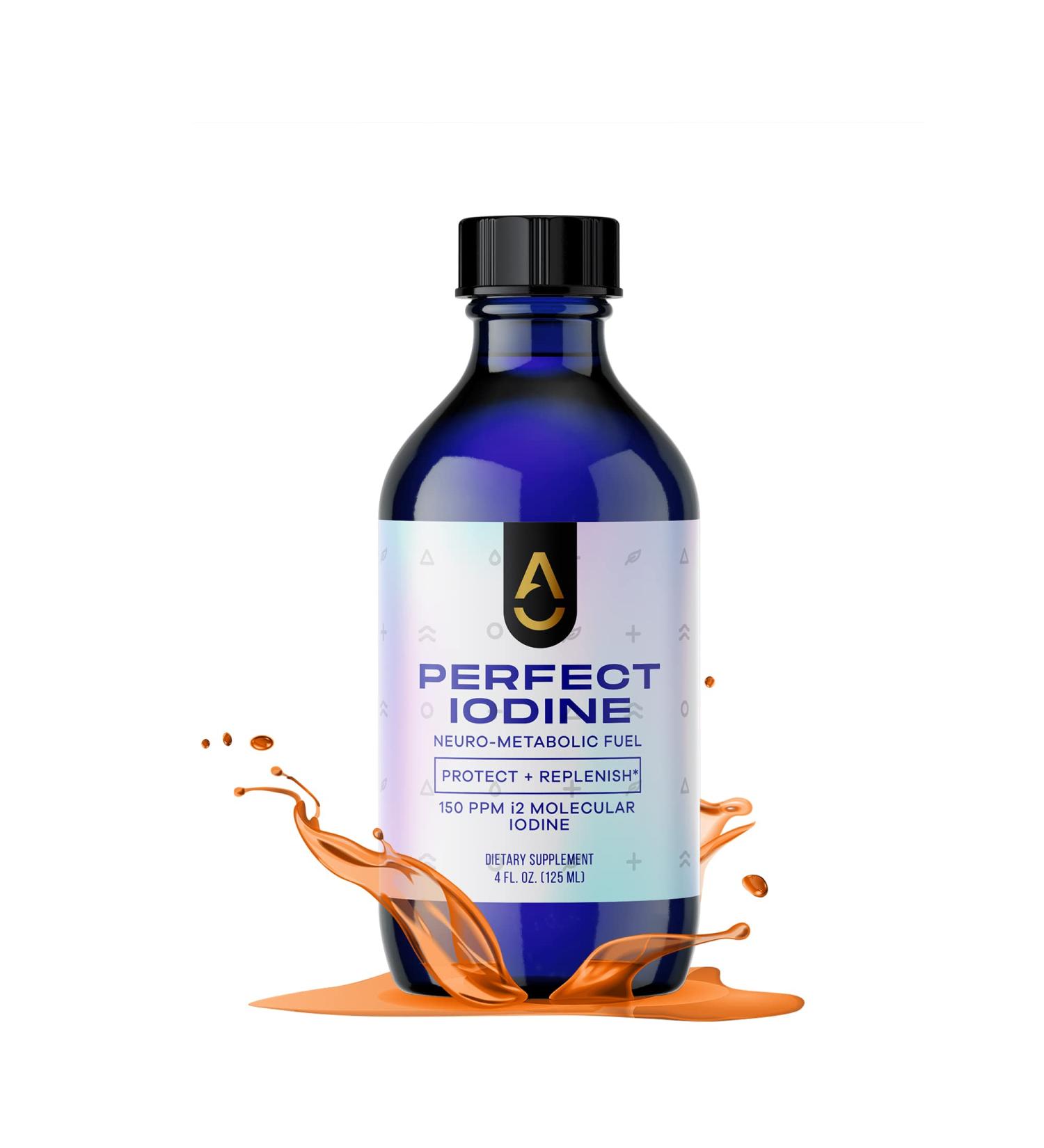 Activation Products Perfect Iodine Solution - Thyroid Support for Women and Men | Non GMO Liquid Supplement for Thyroid Energy and Skin Health - 125 ml - Buy Online on GoSupps.com