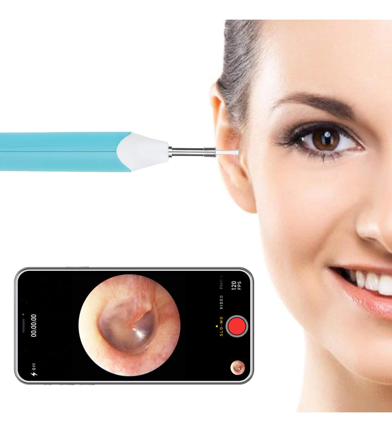 3.9mm Otoscope Ear Endoscope for Ear Wax Removal - HD Waterproof Inspection Camera with 6 Lights for Kids & Adults - Compatible with Android iPhone - Blue - Buy Online on GoSupps.com