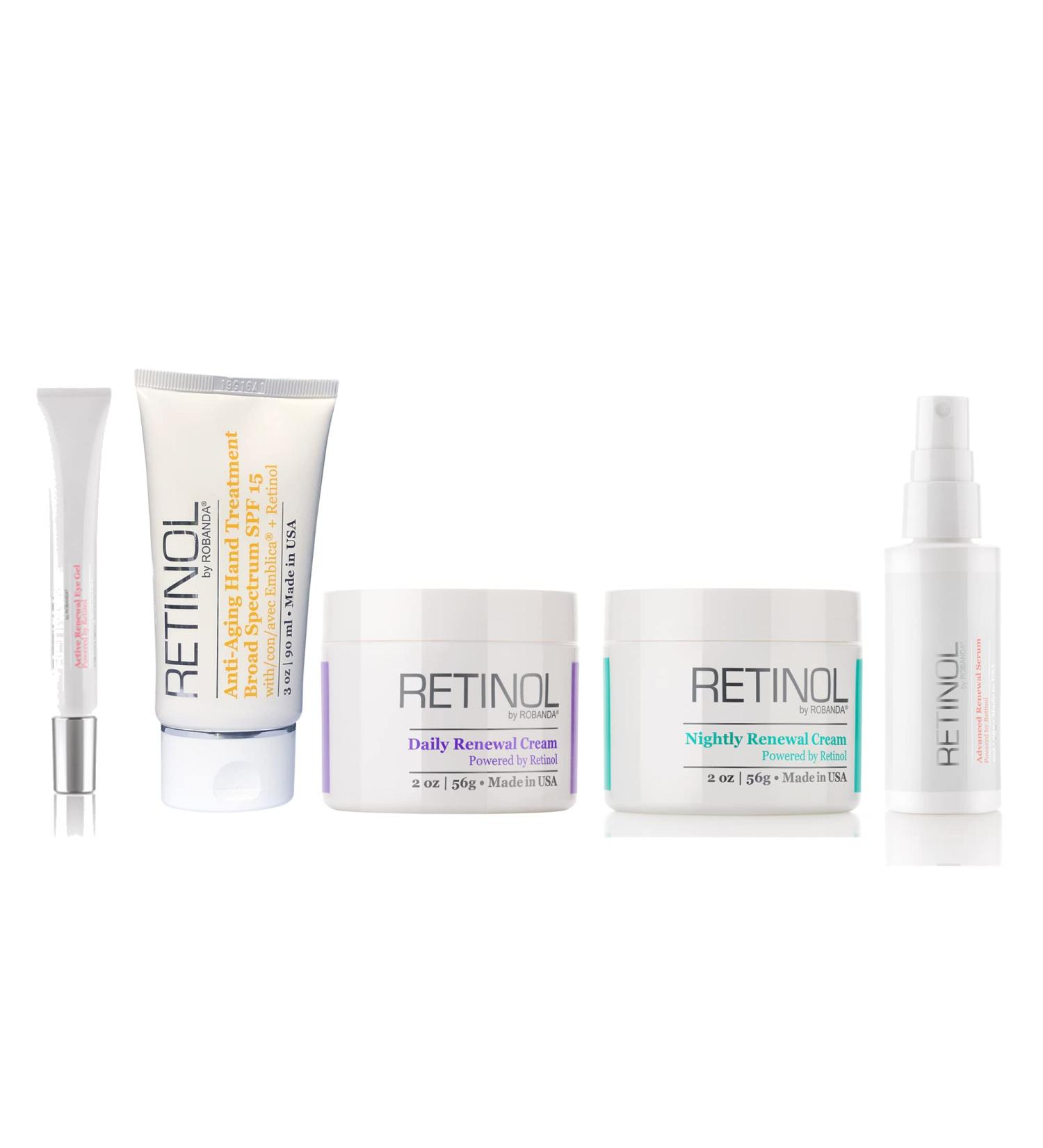 Robanda Retinol Collection: Day/Night Creams, Hand Treatment, Eye Gel & Renewal Serum - Buy Online on GoSupps.com
