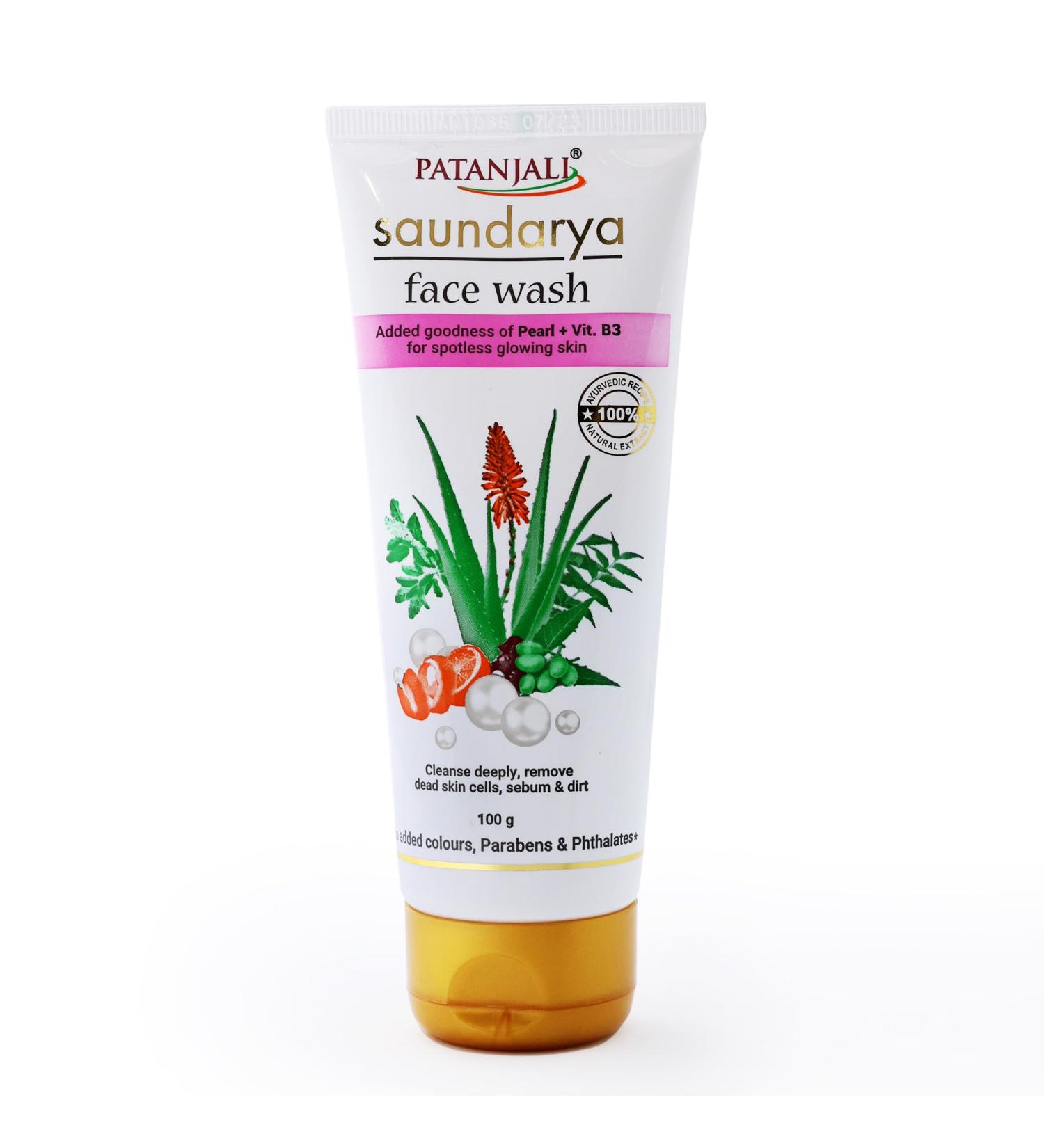 Patanjali Saundarya Face Wash - 100 Grams | Buy Online Internationally for Glowing Skin - Buy Online on GoSupps.com