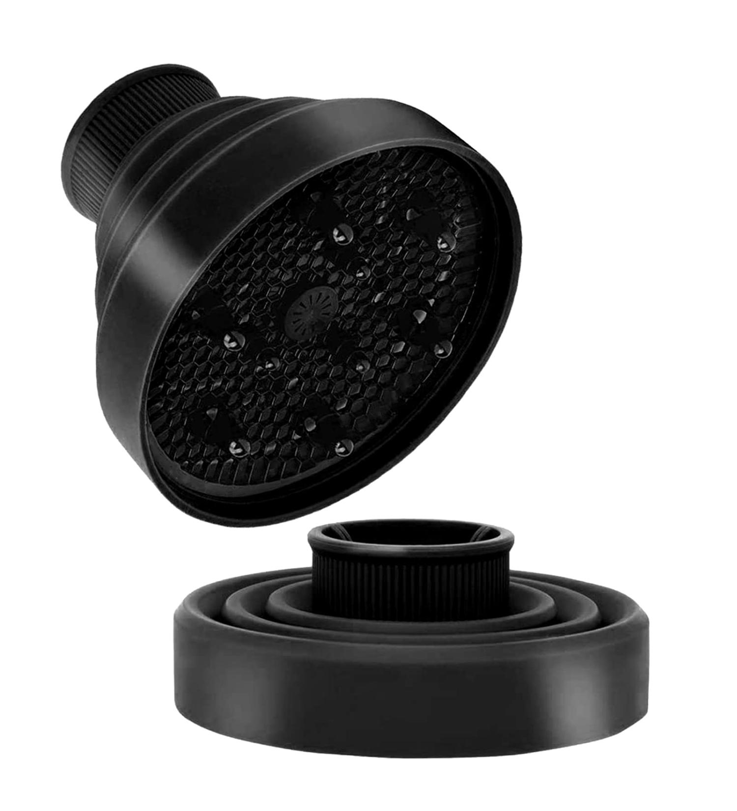 Universal Collapsible Hair Dryer Diffuser Attachment - Travel-Friendly Blow Dryer Diffuser (Black) - Buy Online on GoSupps.com